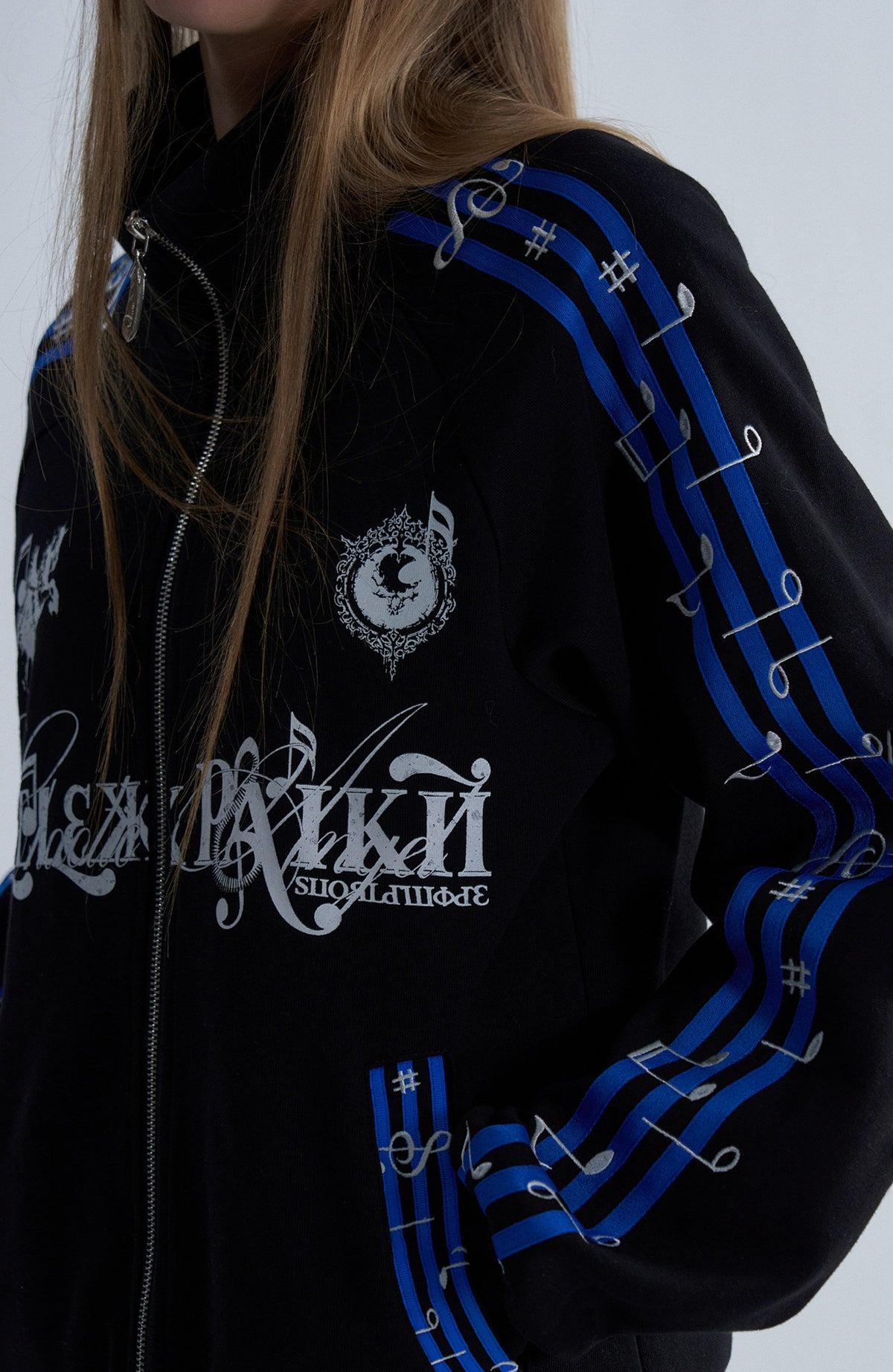PAIKI Blues Track Embroidered Collar Jacket