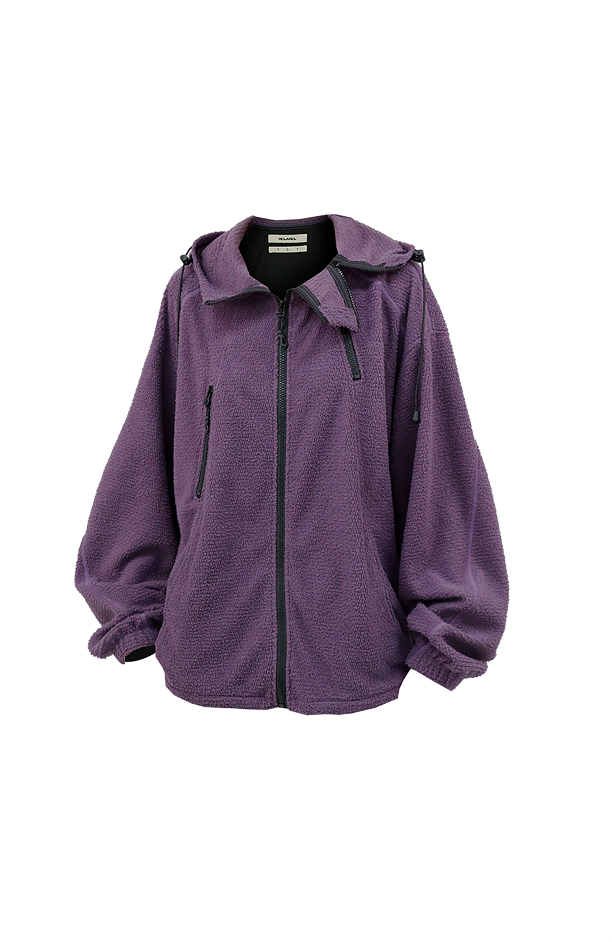 RELABEL Deconstructed Spliced Fleece-Lined Hooded Jacket, premium urban and streetwear designers apparel on PROJECTISR.com, RELABEL