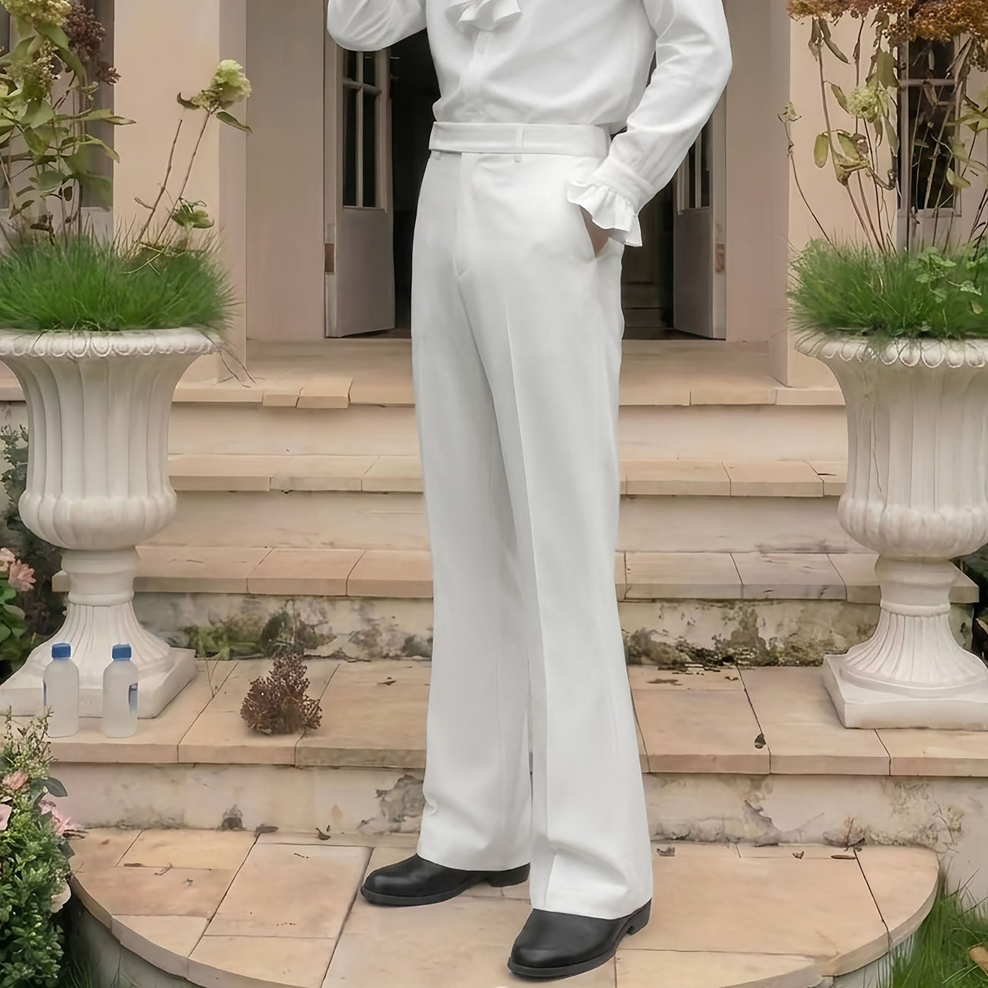 SHANG JIE Slim Flared Suit Pants