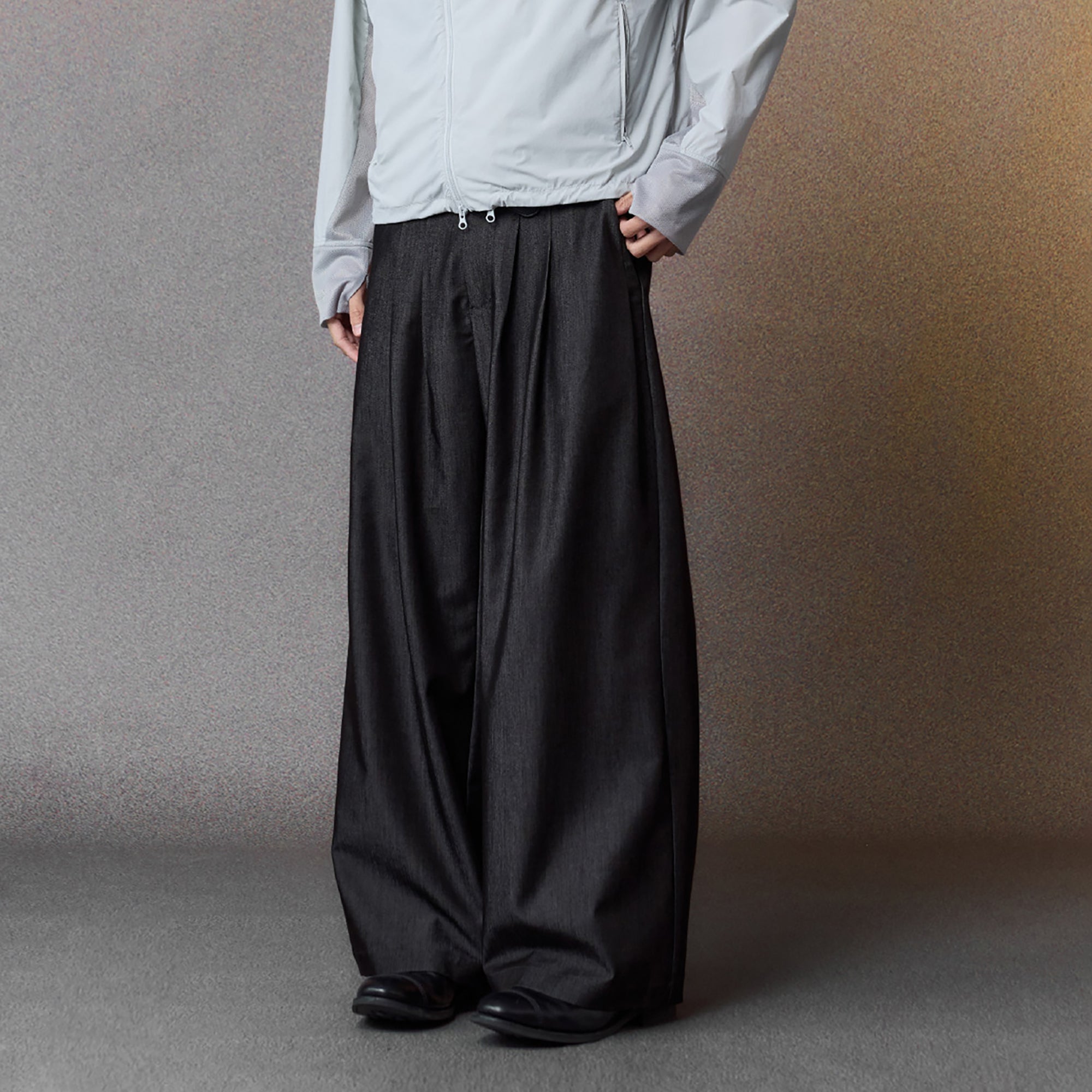 ALVNG AR ANTS Multi-Pleat Straight-Leg Trousers, premium urban and streetwear designers apparel on PROJECTISR.com, ALVNG AR ANTS