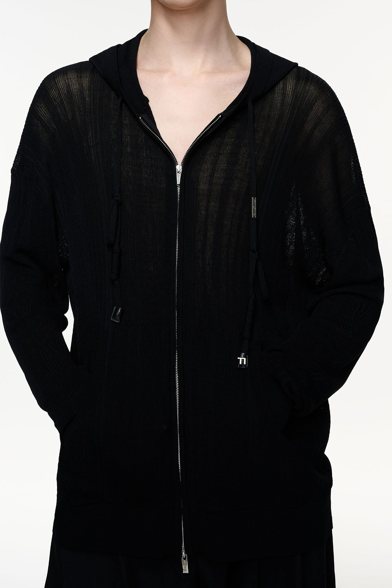 TIWILLTANG Sheer Knit Zip-Up Hoodie, premium urban and streetwear designers apparel on PROJECTISR.com, TIWILLTANG