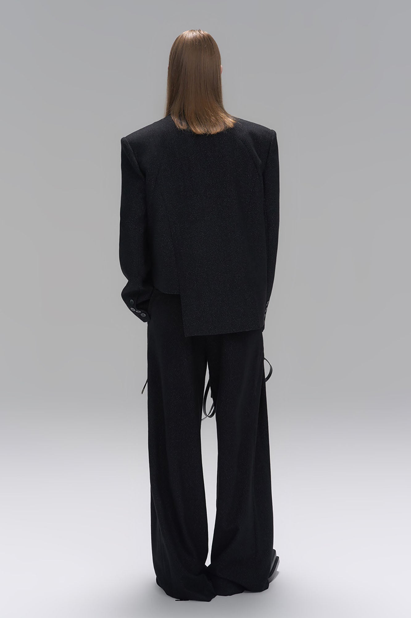 TIWILLTANG Classic Pleats Wool-Blend Wide-Leg Pants