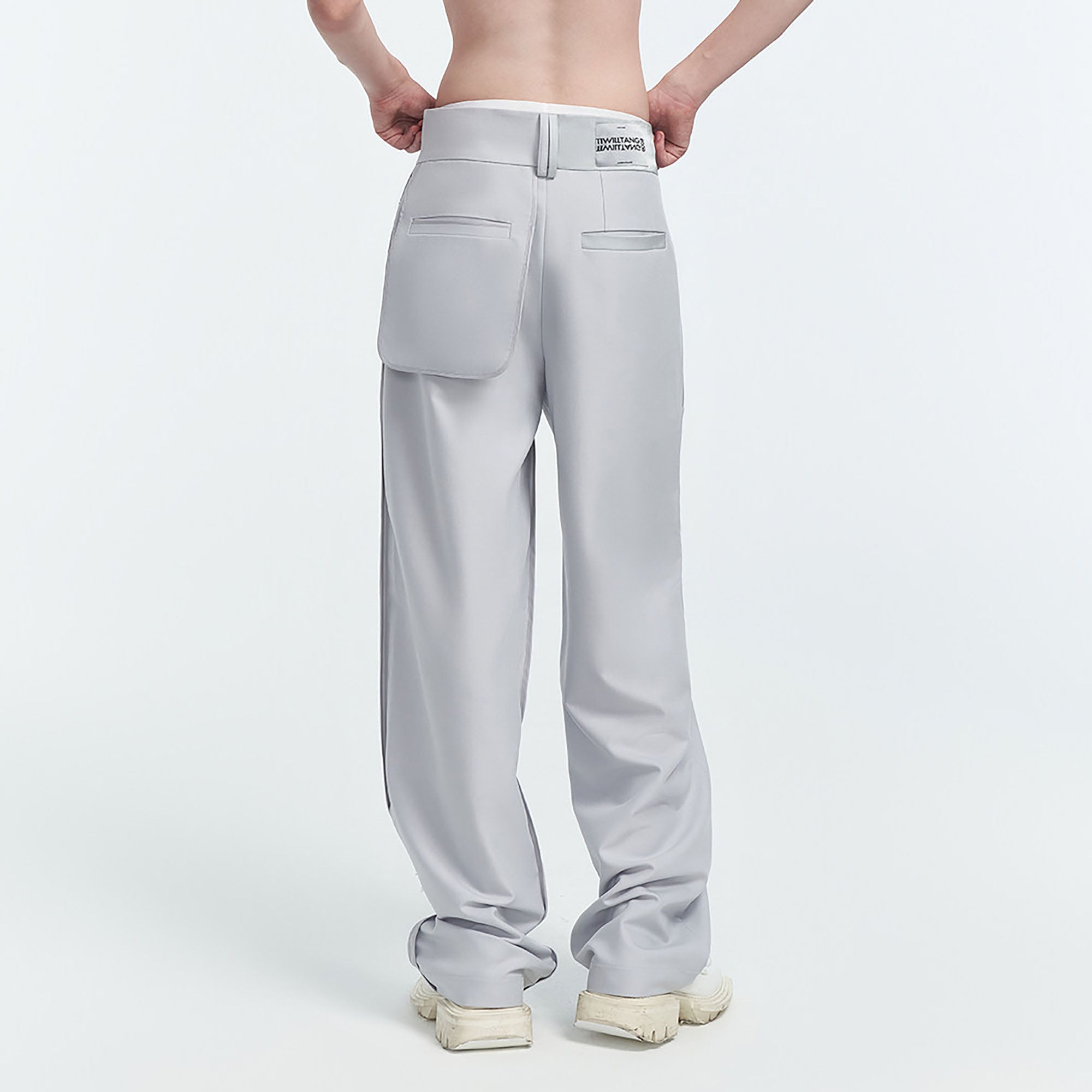 TIWILLTANG Satin Panel Straight-Leg Pants