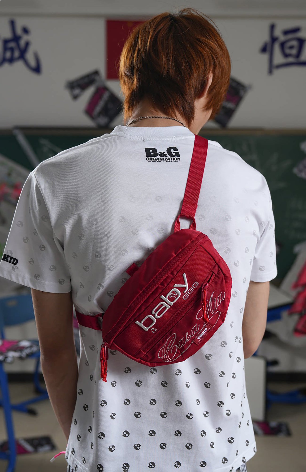 VINKID Script LOGO Waist Bag