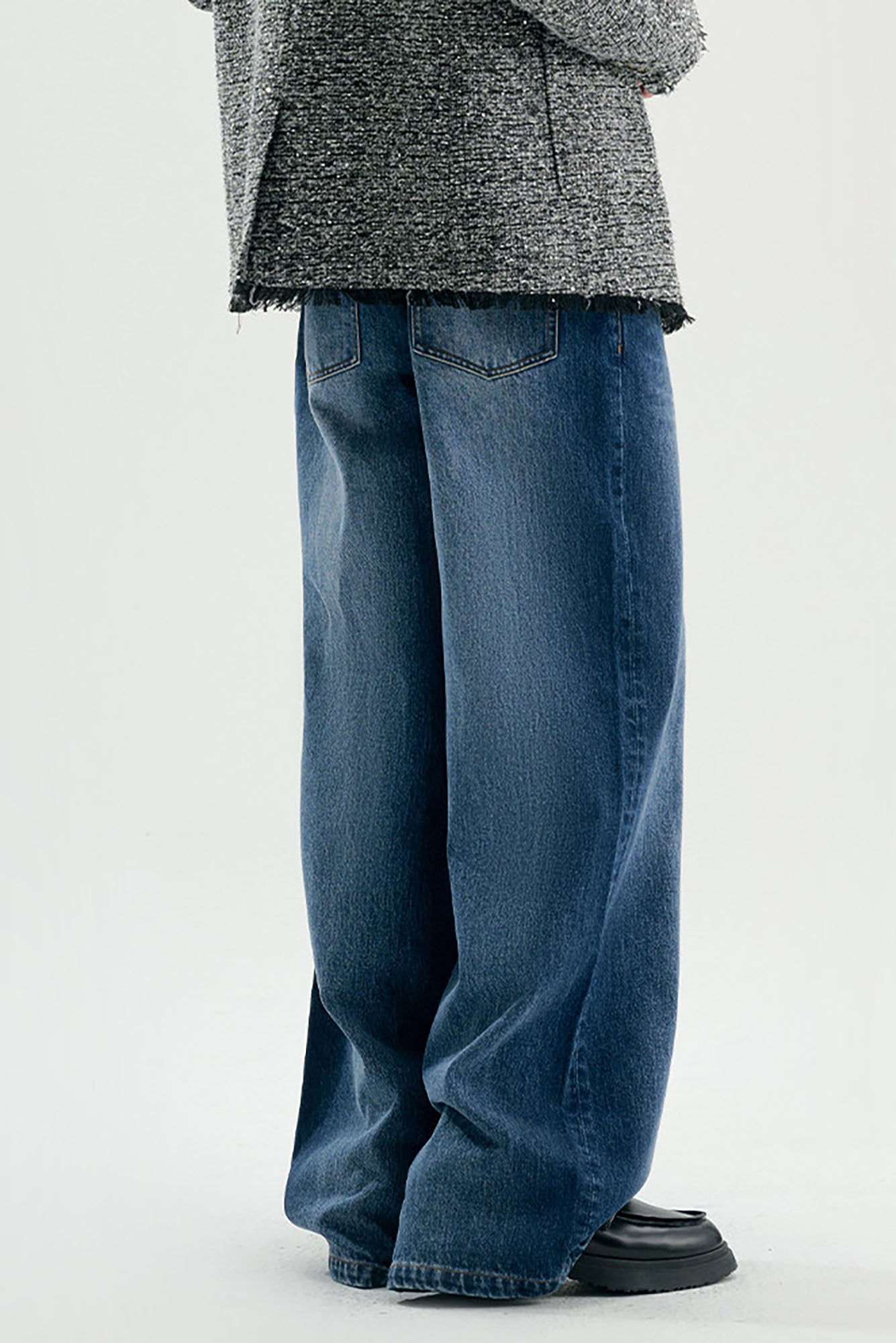 TIWILLTANG Retro Button-Up Straight-Leg Jeans