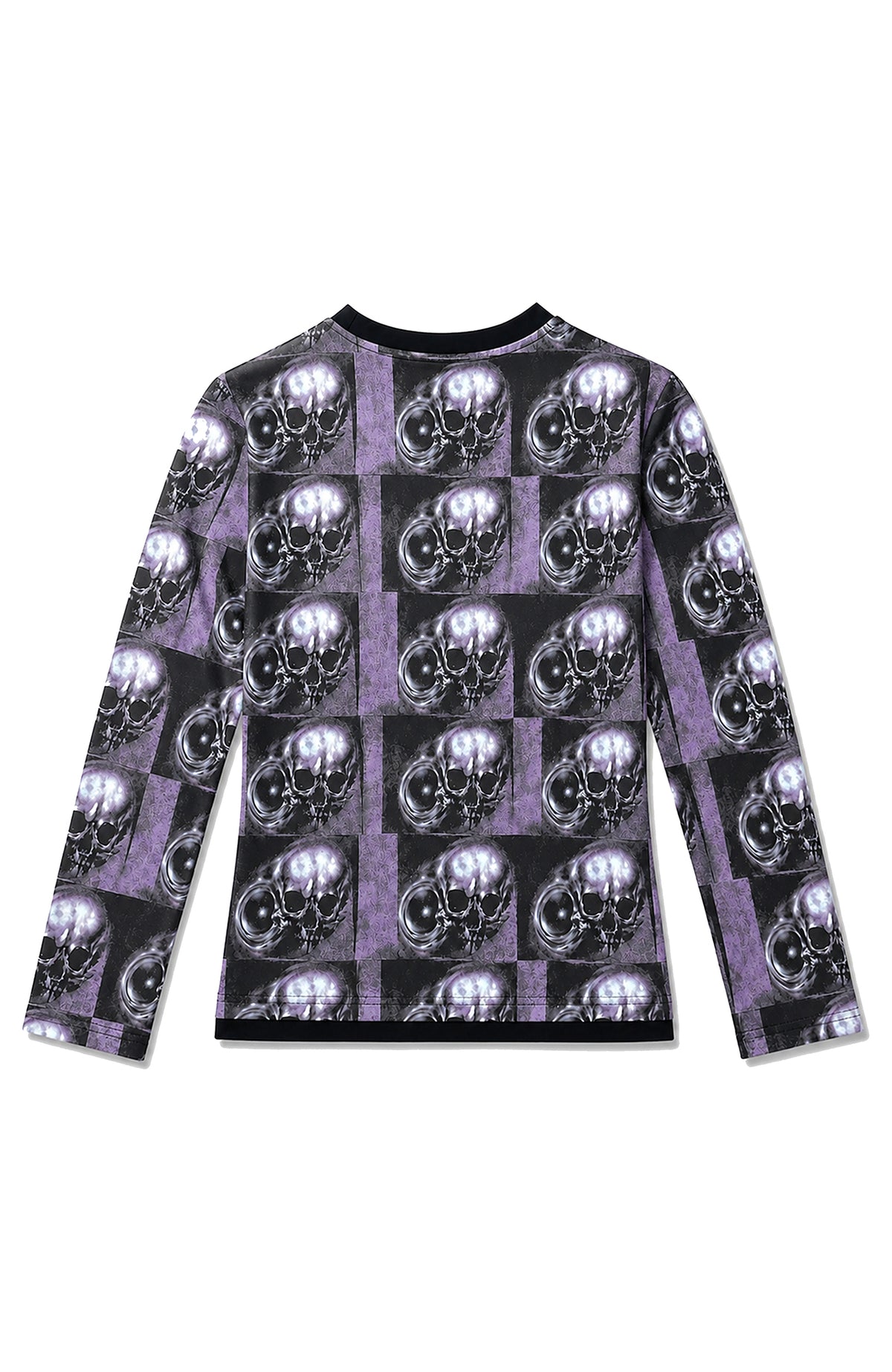 PAIKI Skull Graphic Slim Crewneck Long-Sleeve Tee