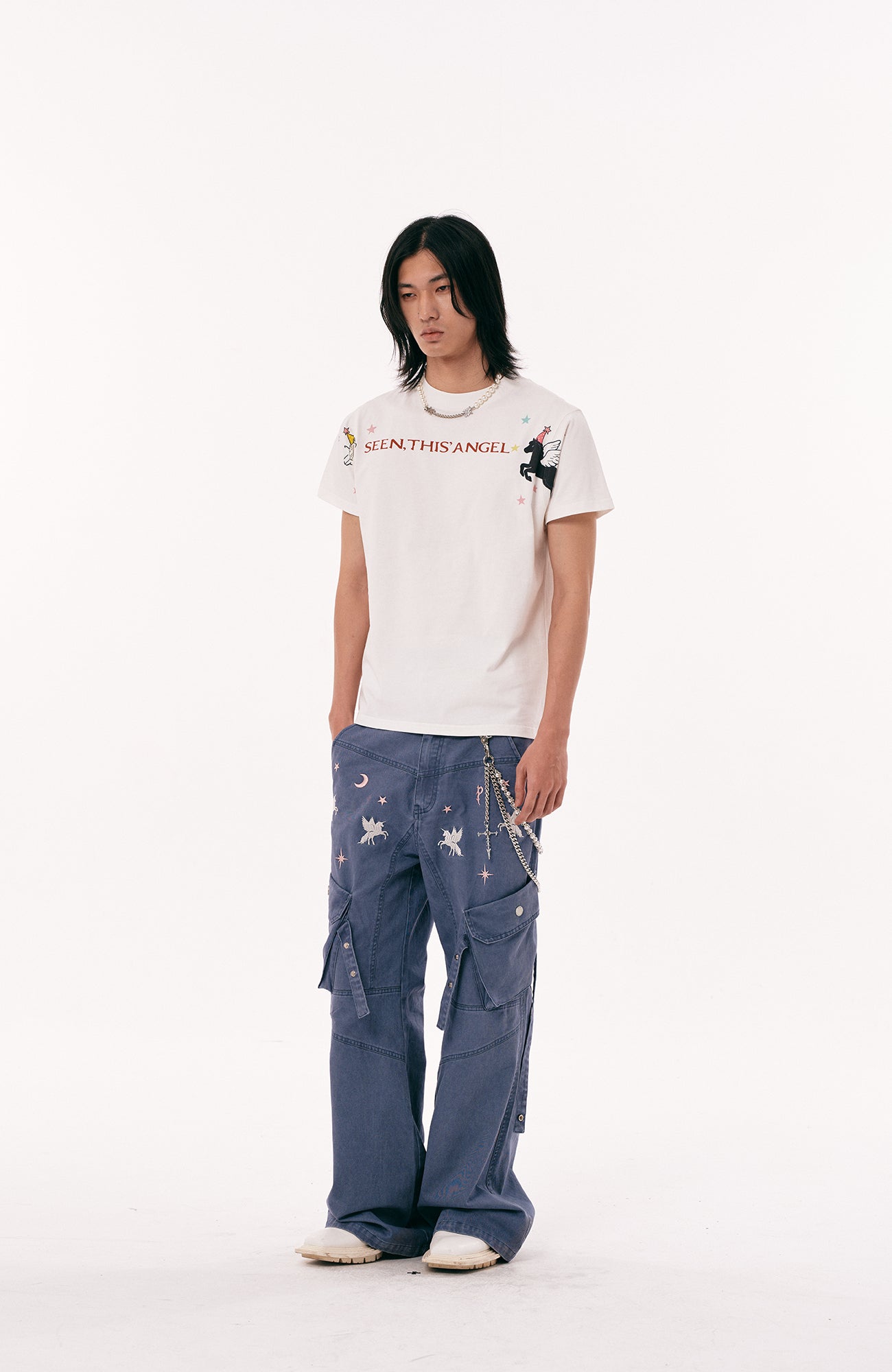 PASET Unicorn Embroidered Cargo Pants