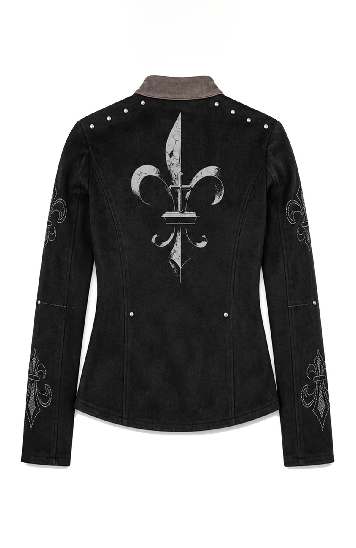 PAIKI Iris Totem Spliced Suede Fitted Jacket