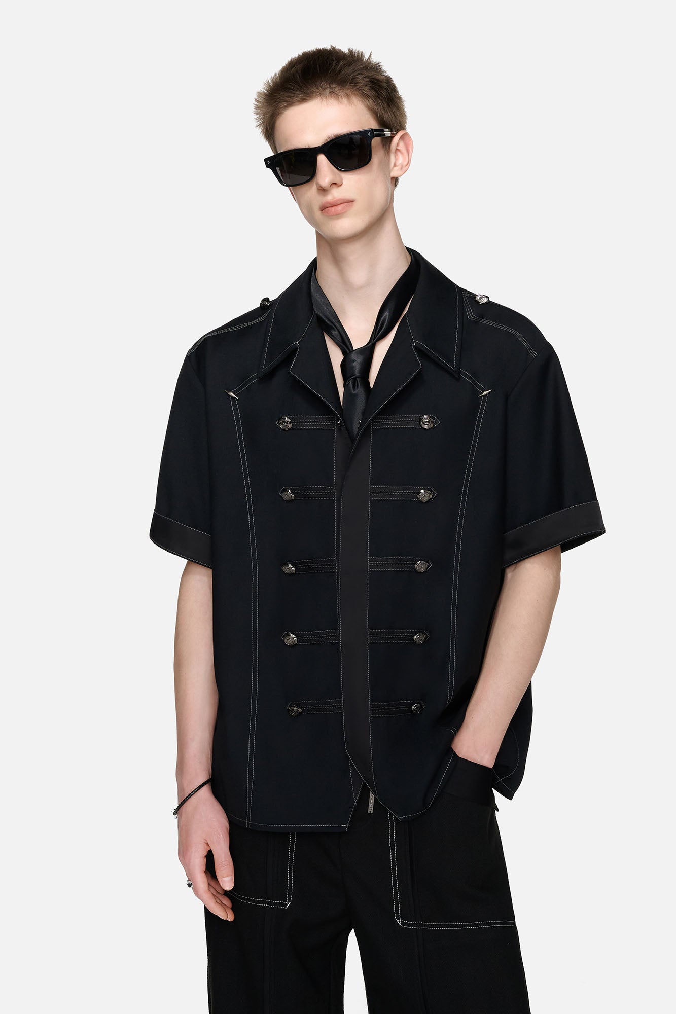 TIWILLTANG Napoleon Cuban Half Shirt, premium urban and streetwear designers apparel on PROJECTISR.com, TIWILLTANG