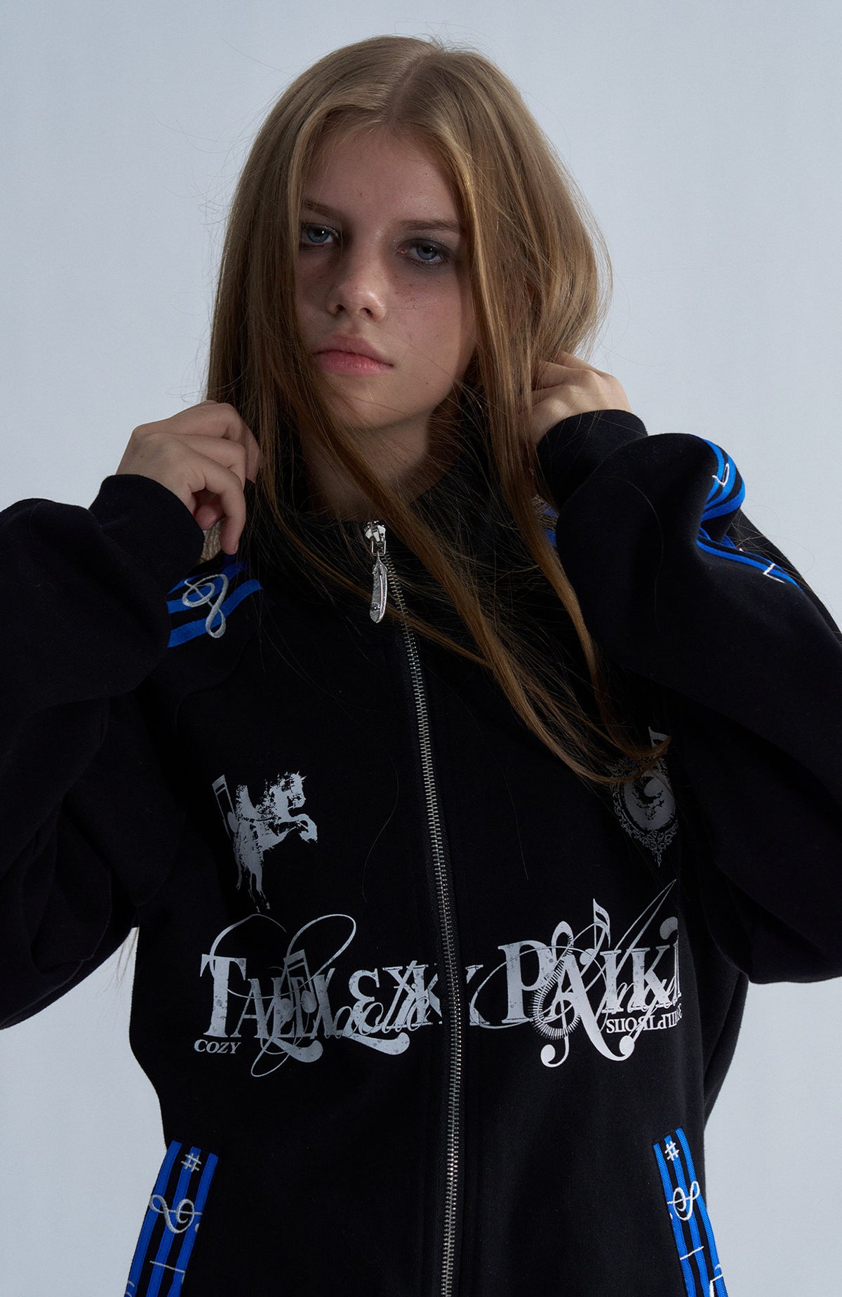 PAIKI Blues Track Embroidered Collar Jacket