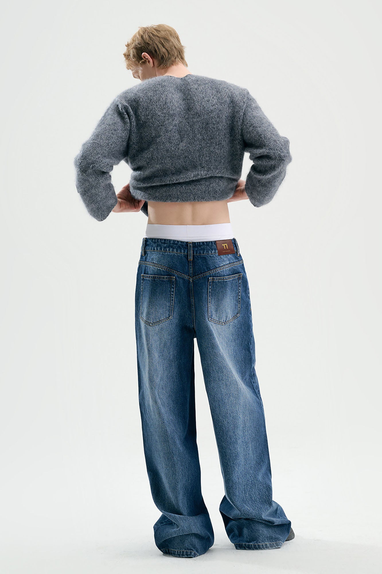 TIWILLTANG Retro Button-Up Straight-Leg Jeans