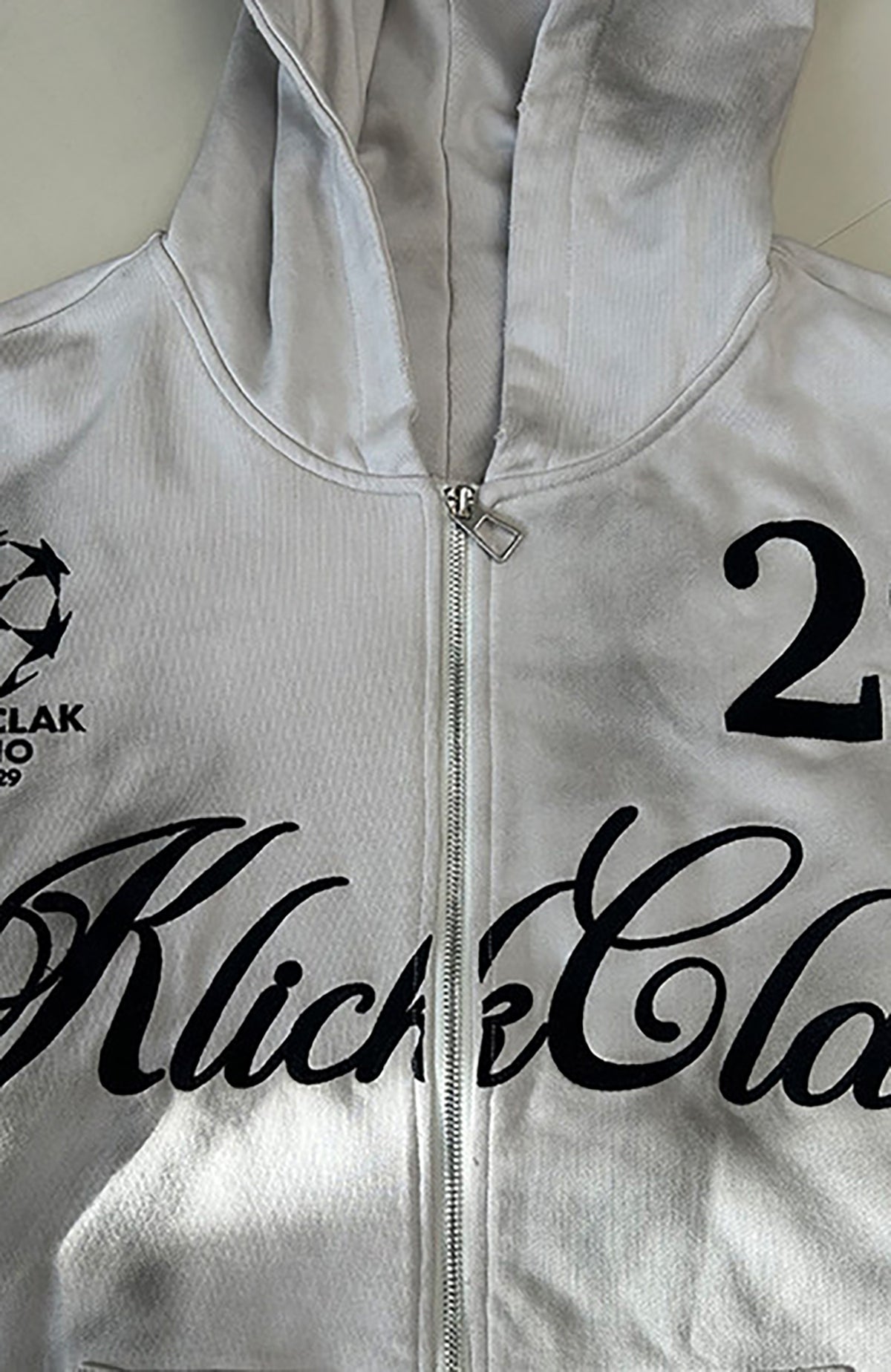KLICK CLAK Paint-Splattered Embroidered Zip-Up Hoodie