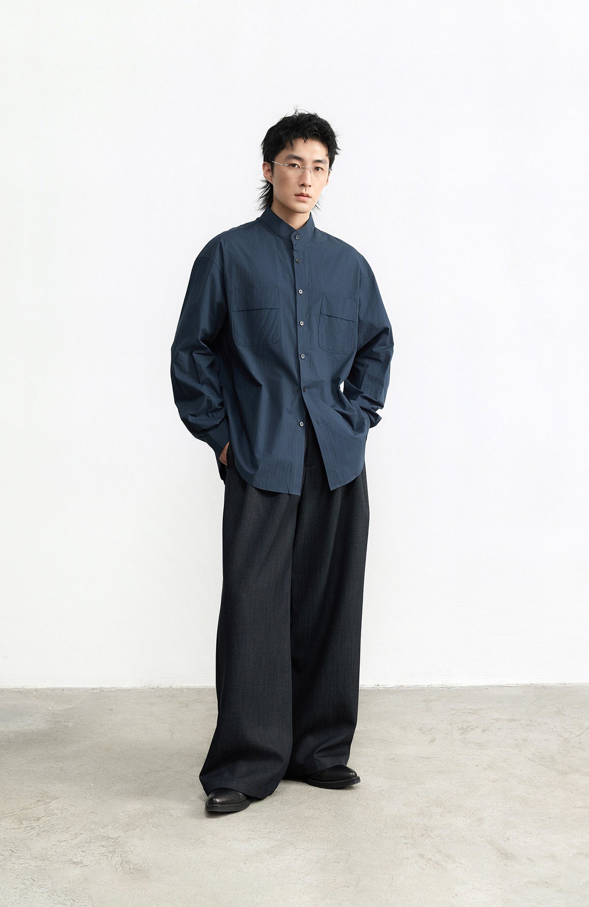 SAMMOKONPA Retro Double-Pleat Wide-Leg Trousers