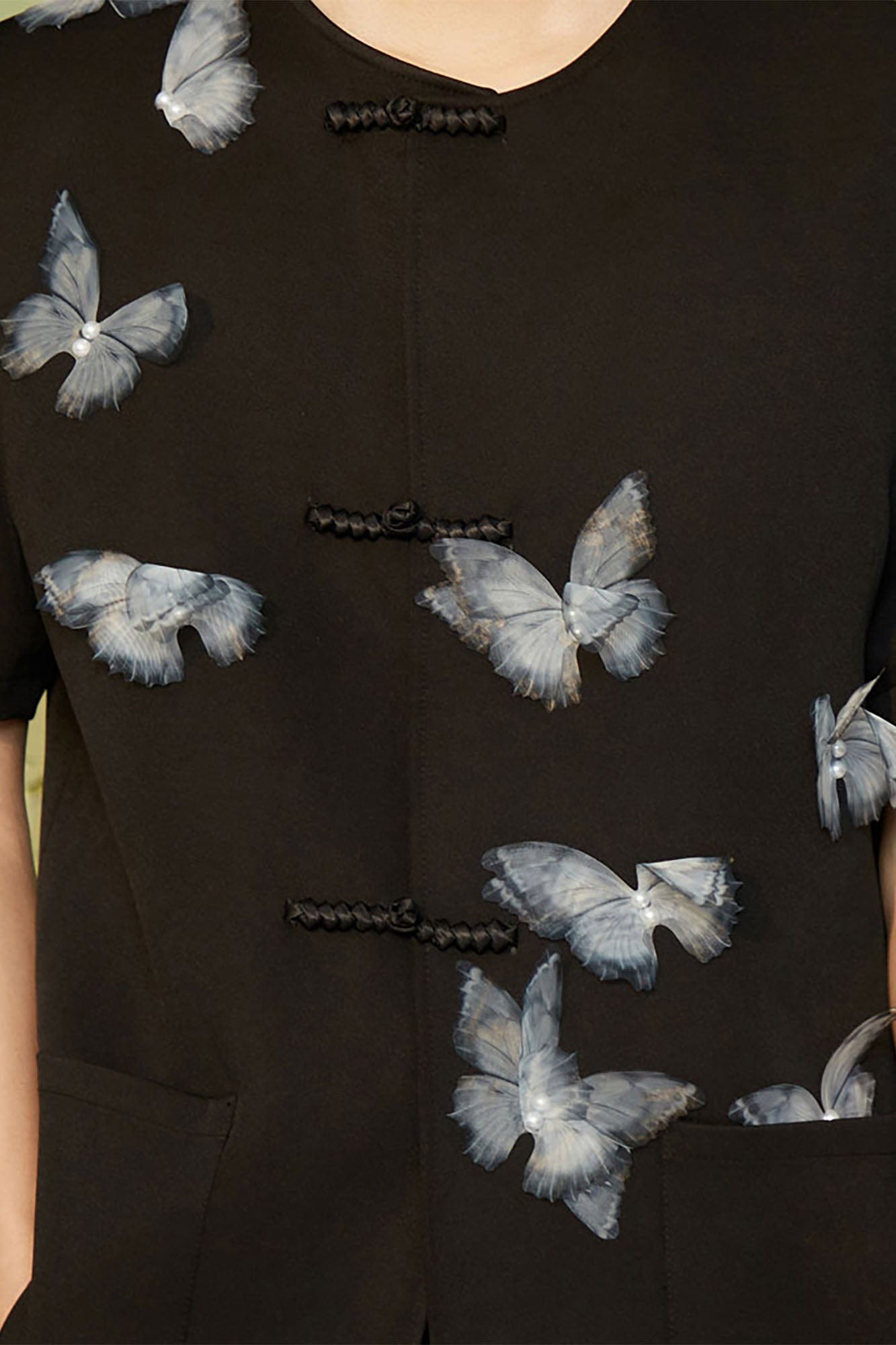JIECHI Flying Butterfly Frog Button T-Shirt, premium urban and streetwear designers apparel on PROJECTISR.com, JIECHI