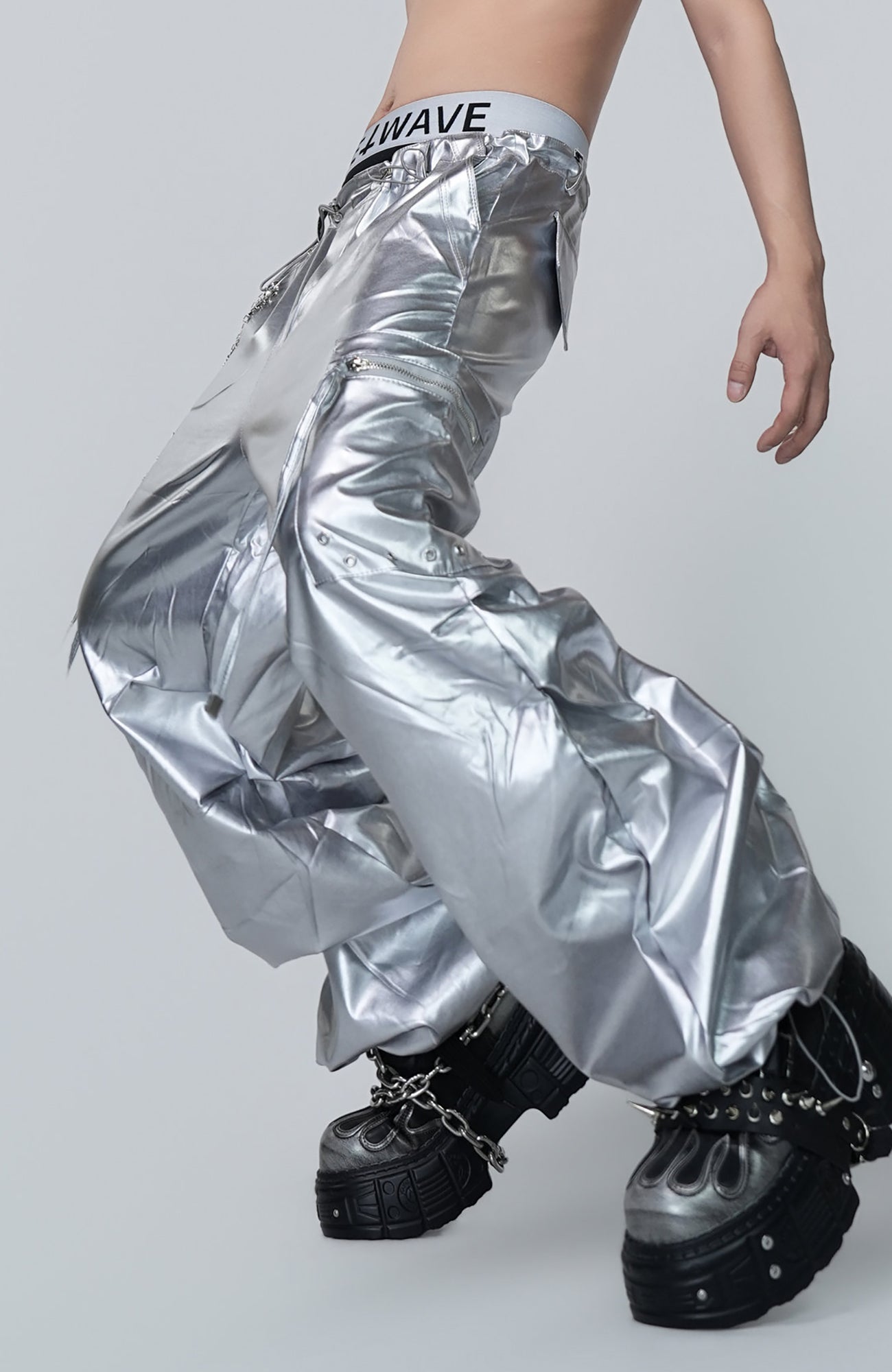 VE2 Metallic Coated Cargo Pants