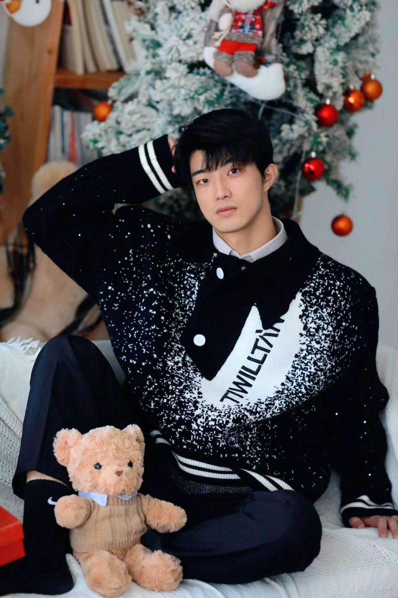 TIWILLTANG Asym Collar Embroidered LOGO Sweater, premium urban and streetwear designers apparel on PROJECTISR.com, TIWILLTANG