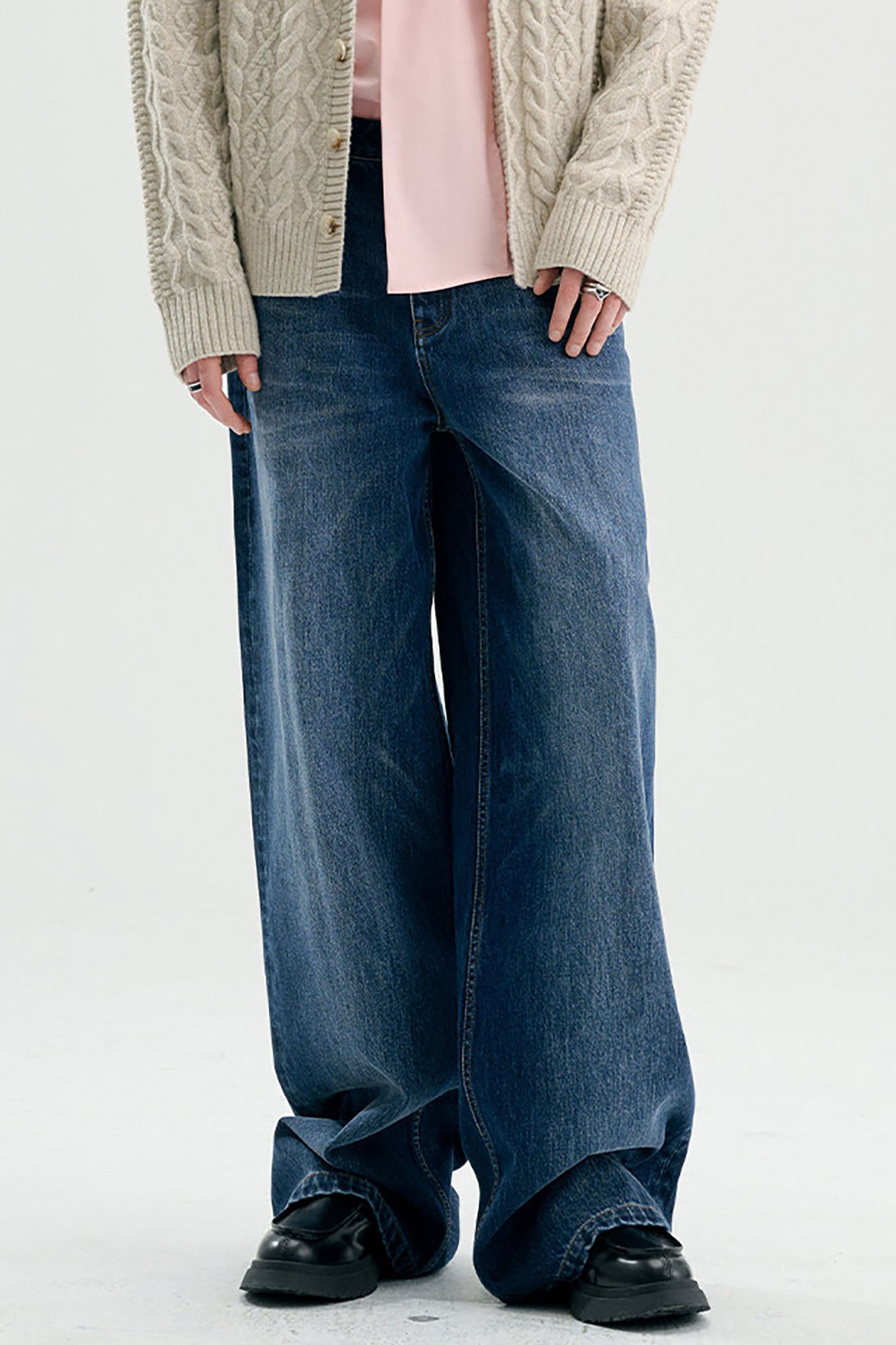 TIWILLTANG Retro Button-Up Straight-Leg Jeans