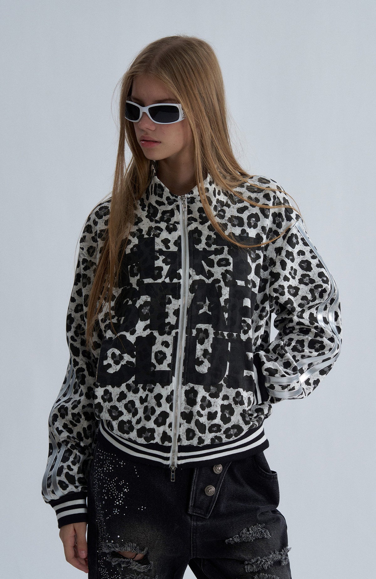 PAIKI Leopard Striped Athletic Jacket