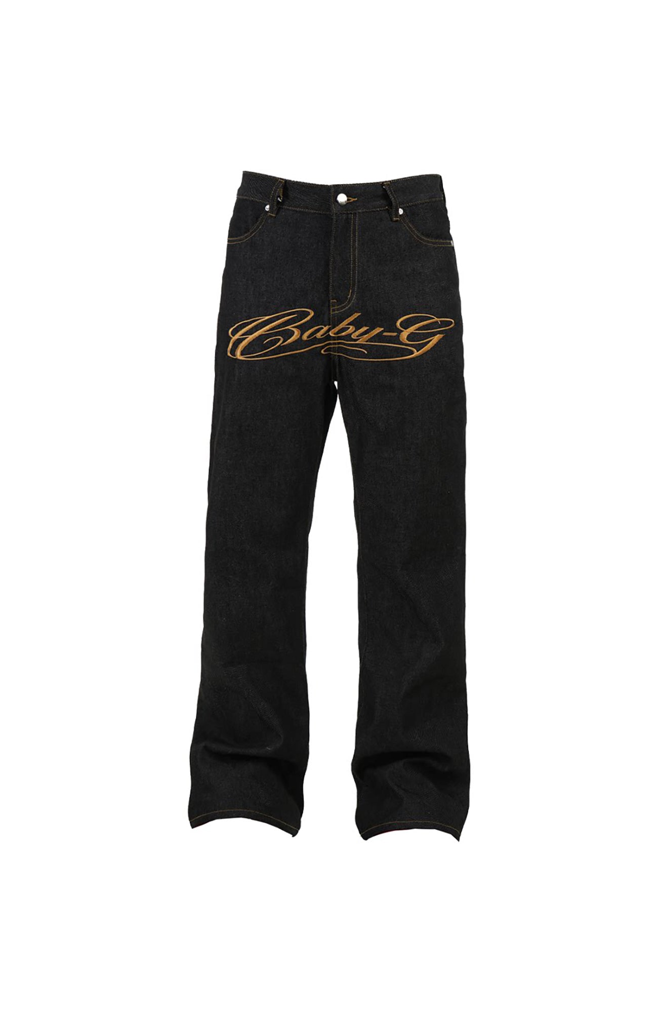 VINKID Script LOGO Raw Denim Jeans