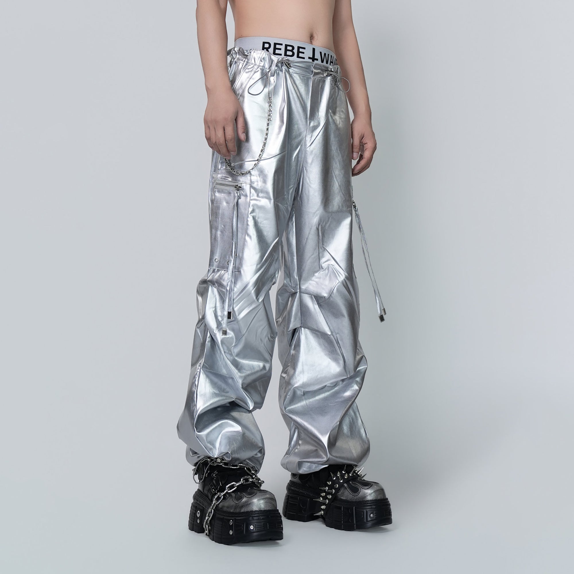 VE2 Metallic Coated Cargo Pants