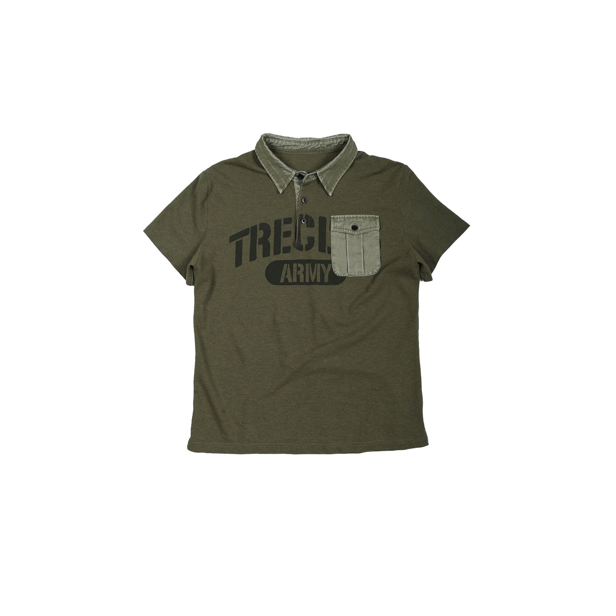 TRECLUB Faded Military LOGO Polo T-Shirt