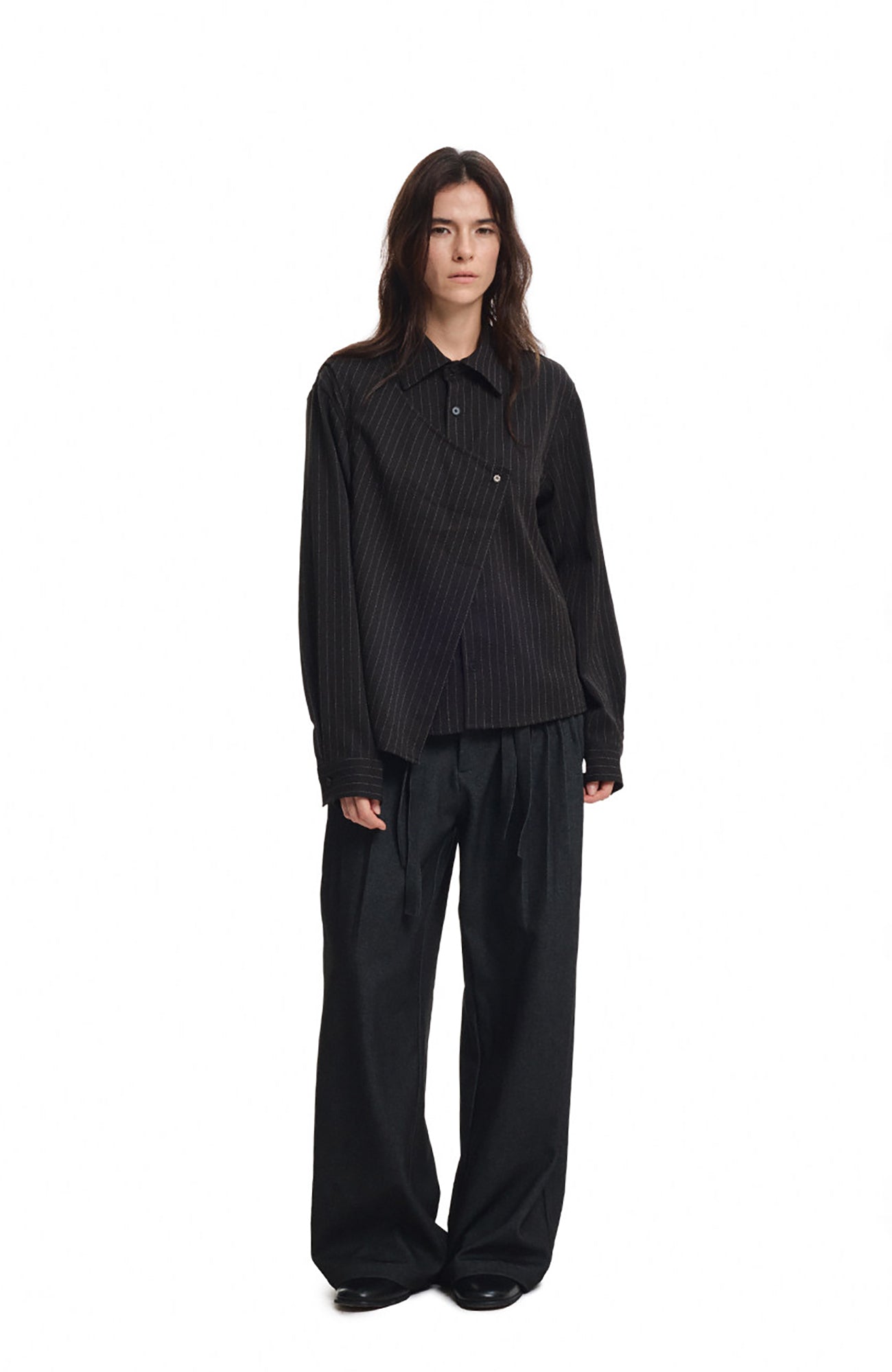 KREATE Asymmetric Layered Stripe Shirt