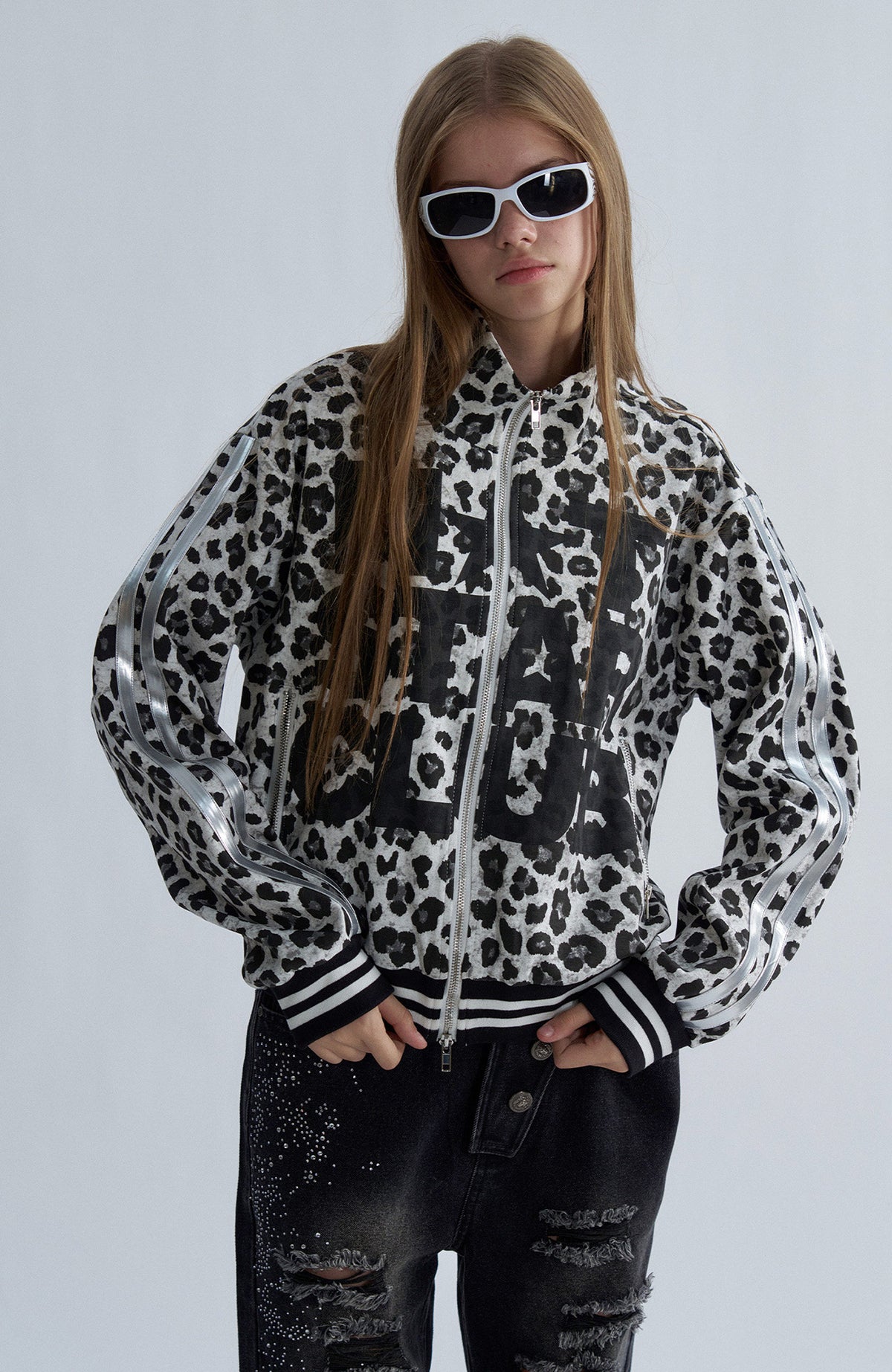 PAIKI Leopard Striped Athletic Jacket