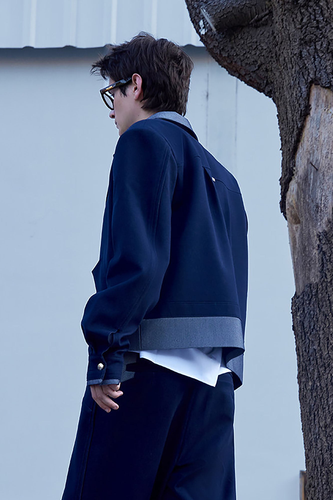 TIWILLTANG Contrast Layered Denim Jacket