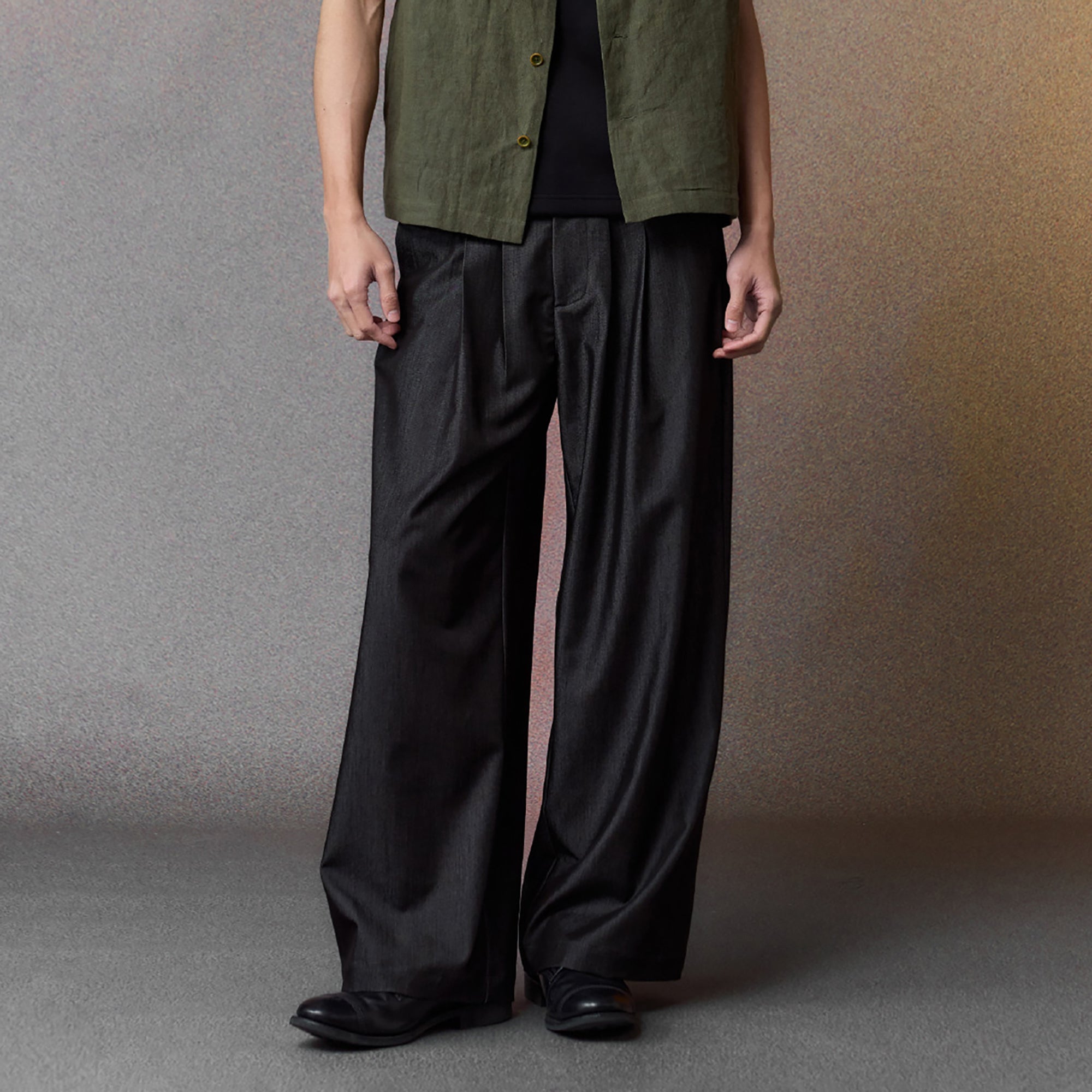 ALVNG AR ANTS Multi-Pleat Straight-Leg Trousers, premium urban and streetwear designers apparel on PROJECTISR.com, ALVNG AR ANTS