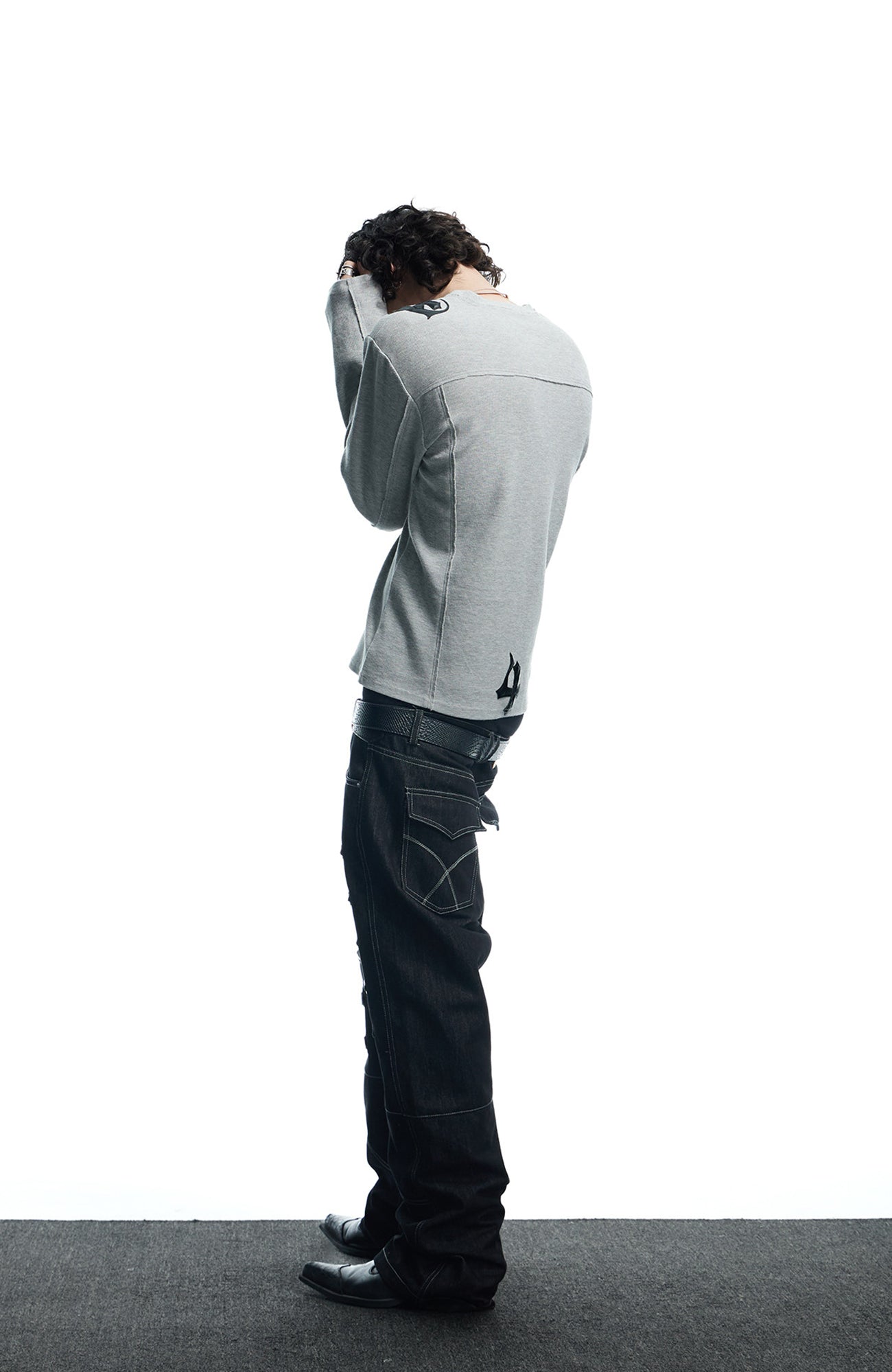DND4DES  Waffle-Knit Gothic Henley Long-Sleeve Tee, premium urban and streetwear designers apparel on PROJECTISR.com, DND4DES