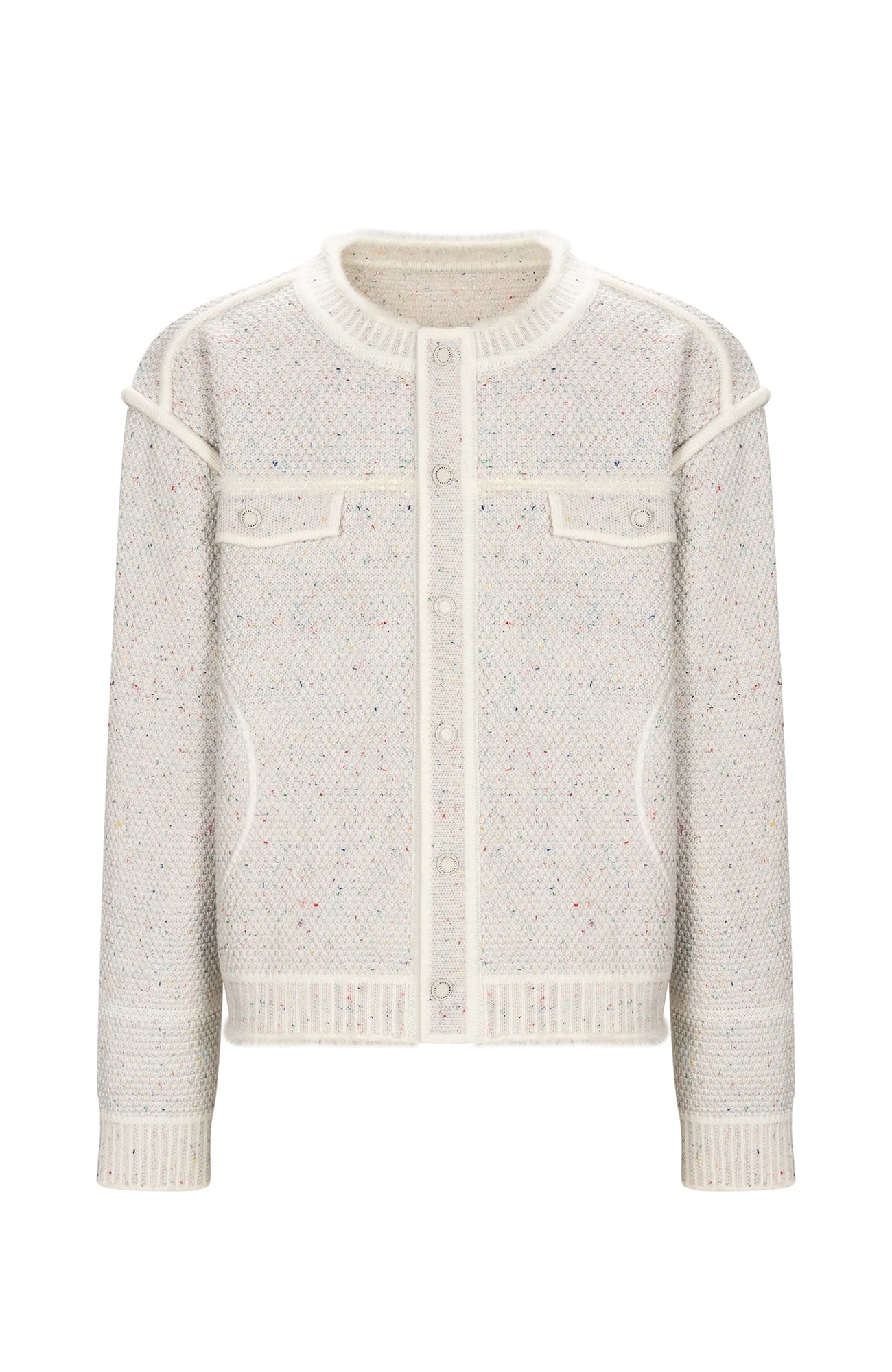 TIWILLTANG Frayed Edge Tweed Knit Jacket