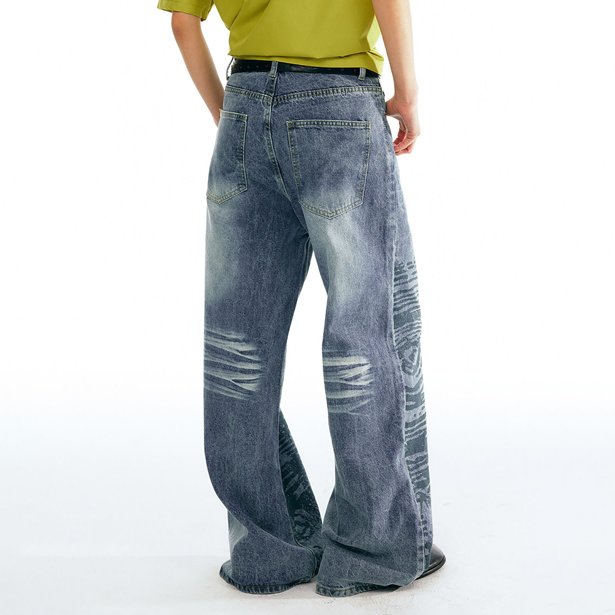 1997 POSTOFFICE Poetry Graphic Straight-Leg Jeans, premium urban and streetwear designers apparel on PROJECTISR.com, 1997 POSTOFFICE