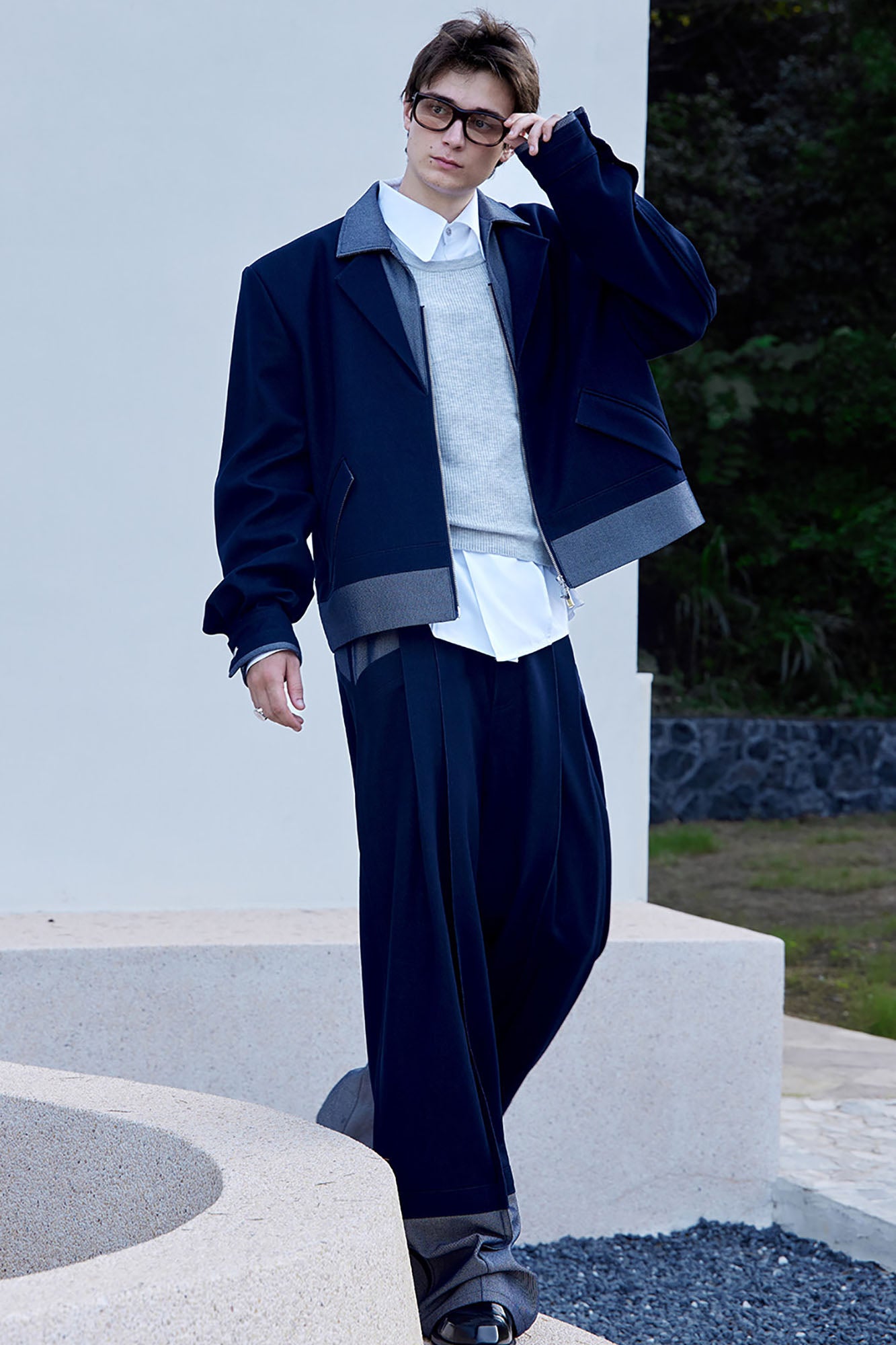 TIWILLTANG Contrast Layered Denim Jacket