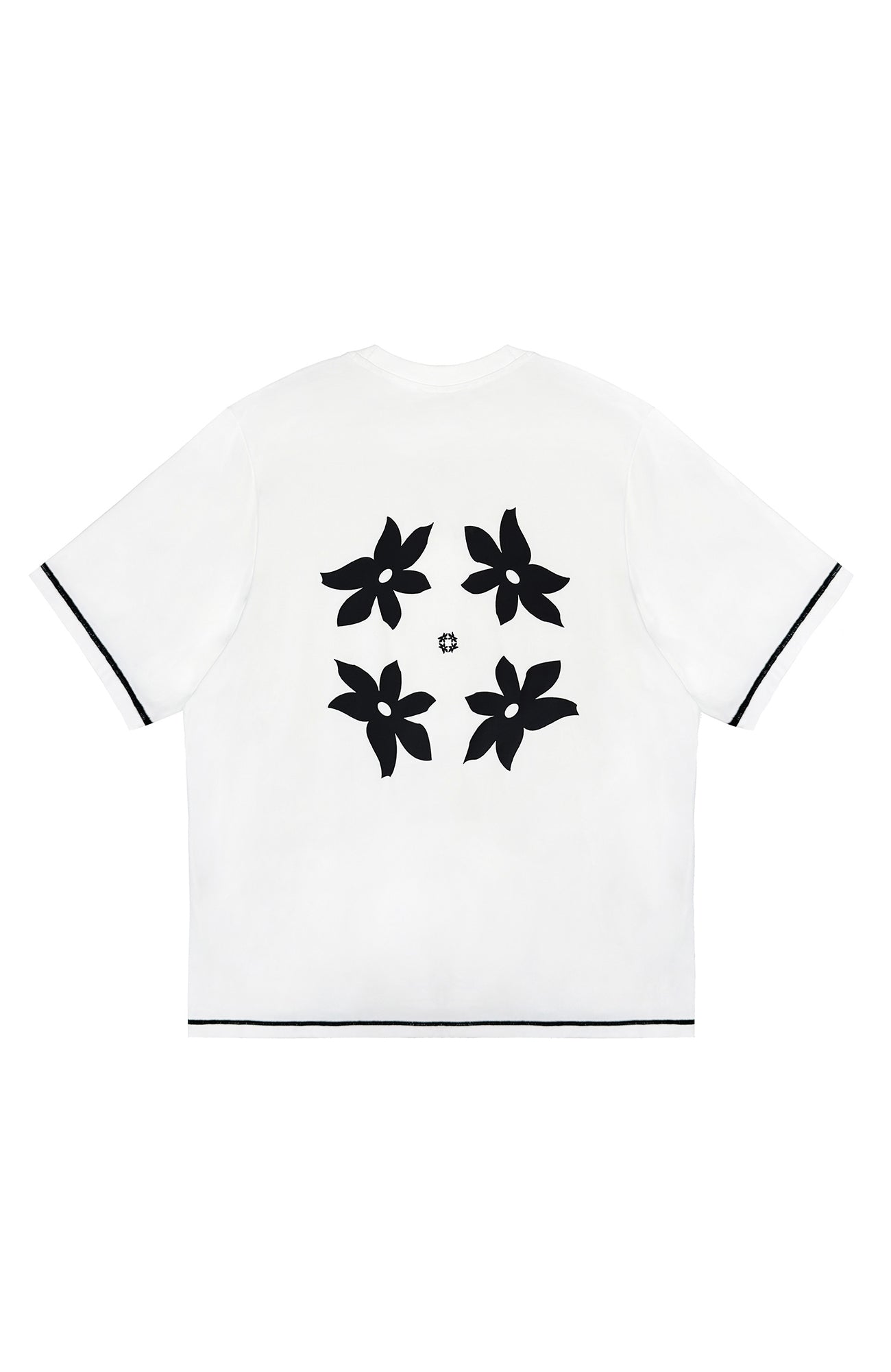 MIICHOUS Contrast Piping Floral Graphic T-Shirt, premium urban and streetwear designers apparel on PROJECTISR.com, MIICHOUS