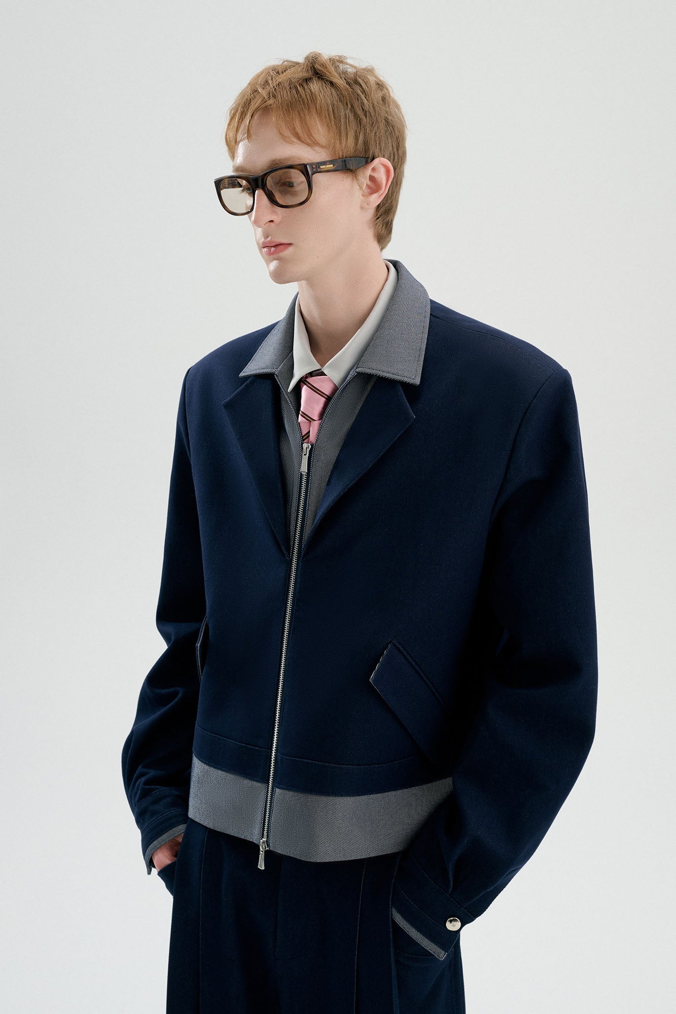 TIWILLTANG Contrast Layered Denim Jacket