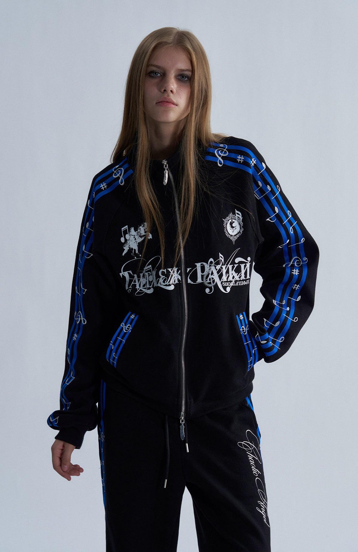 PAIKI Blues Track Embroidered Collar Jacket