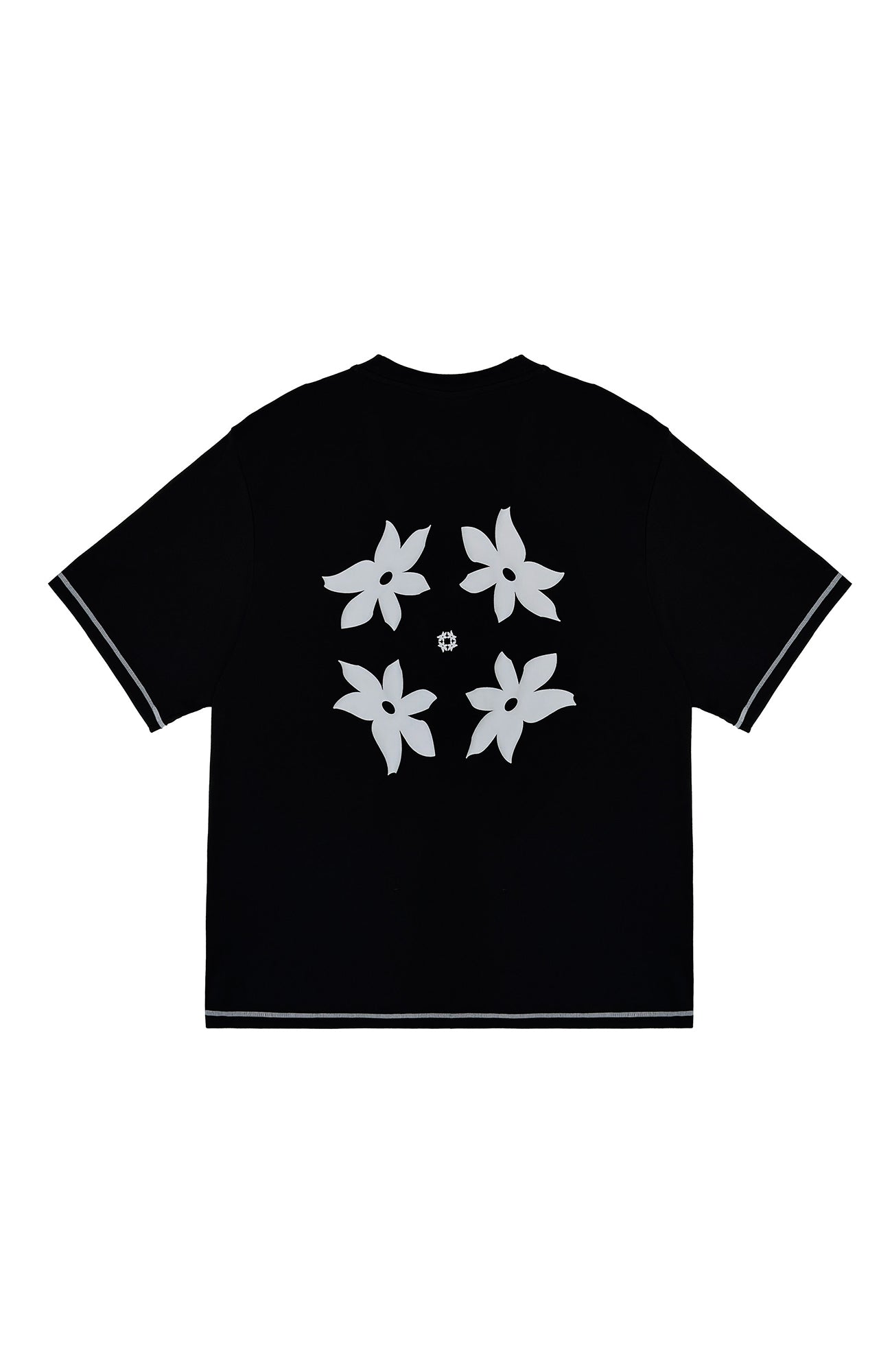 MIICHOUS Contrast Piping Floral Graphic T-Shirt, premium urban and streetwear designers apparel on PROJECTISR.com, MIICHOUS