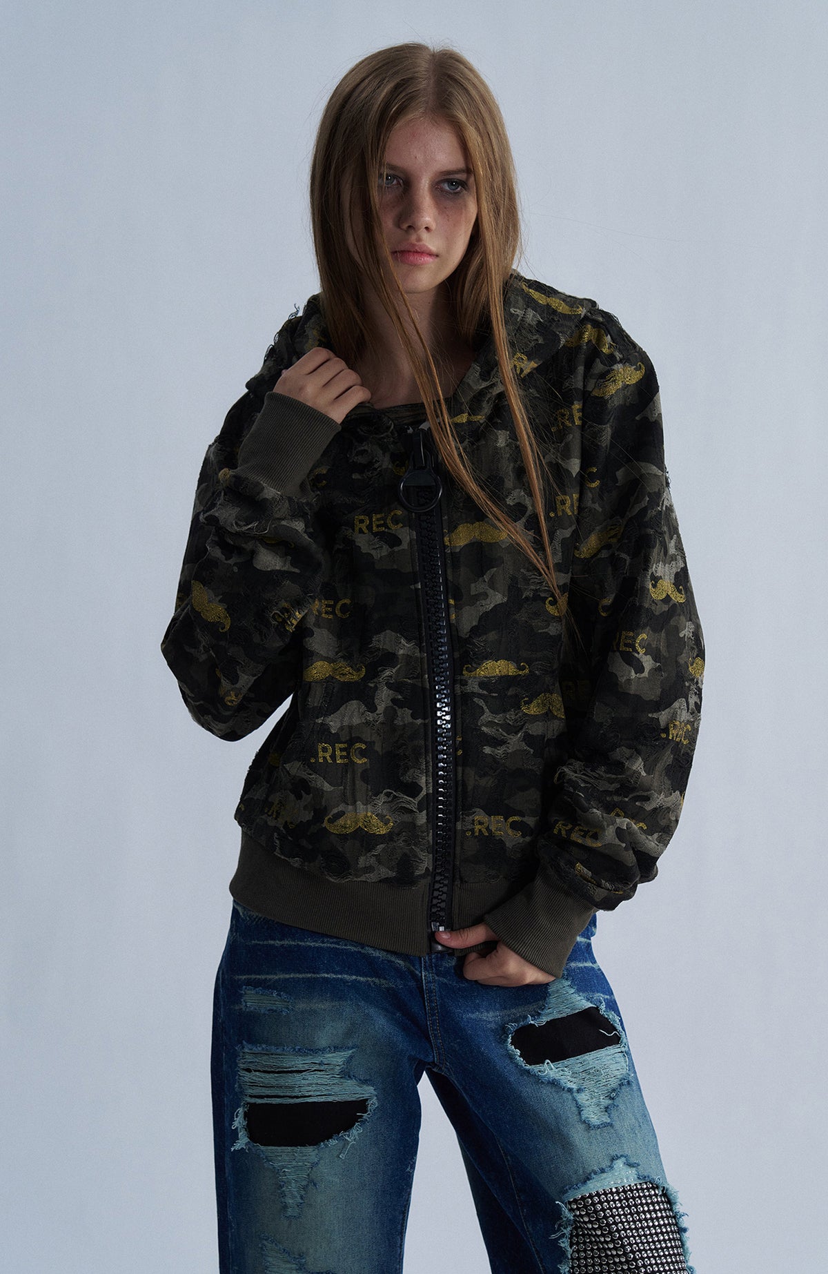 PAIKI Full-Print Zip-Up Hoodie