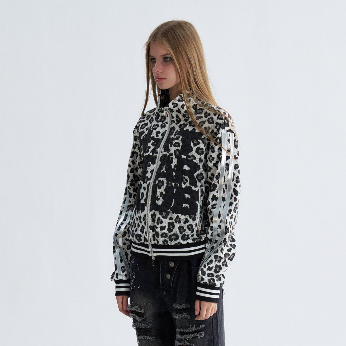 PAIKI Leopard Striped Athletic Jacket