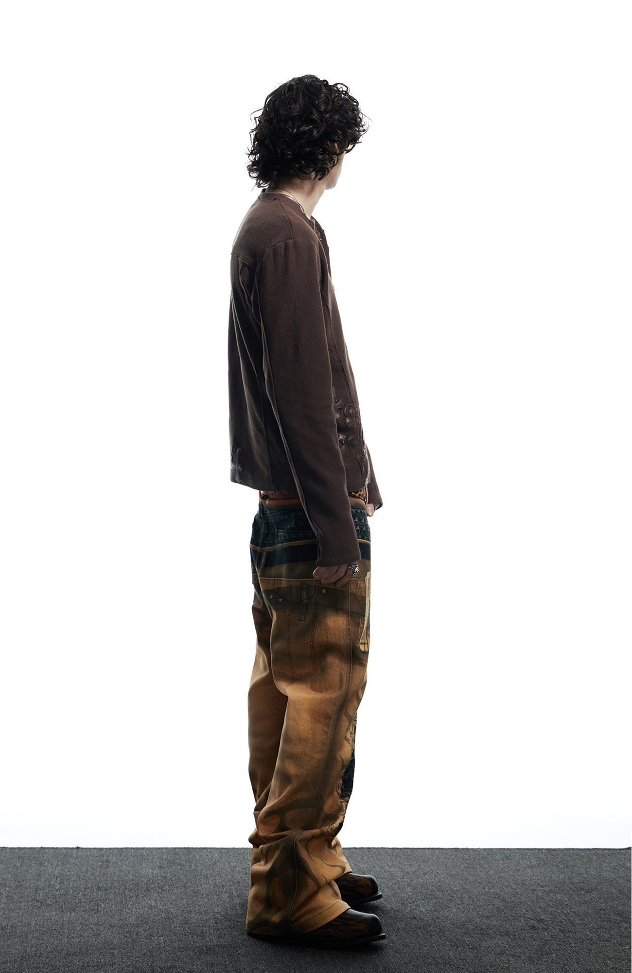 DND4DES  Waffle-Knit Gothic Henley Long-Sleeve Tee, premium urban and streetwear designers apparel on PROJECTISR.com, DND4DES