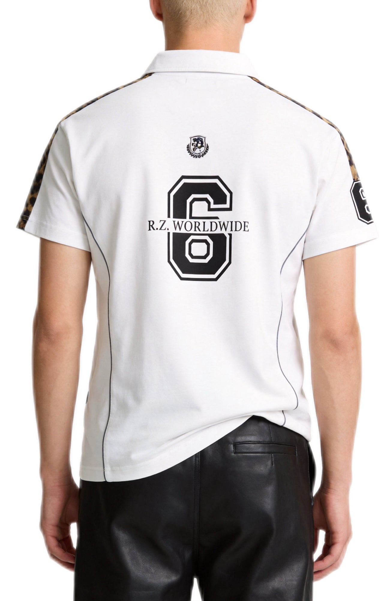 REGEN ZONE Leopard Stripe Reflective Polo T-Shirt