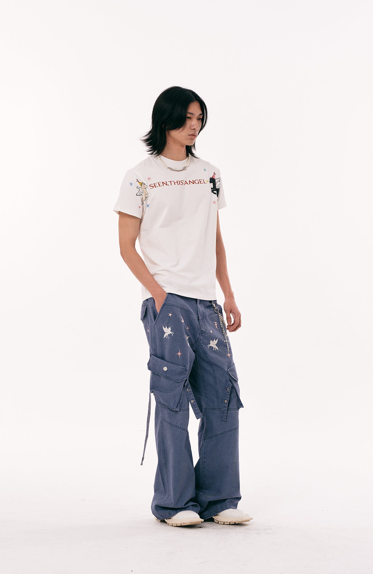 PASET Unicorn Embroidered Cargo Pants