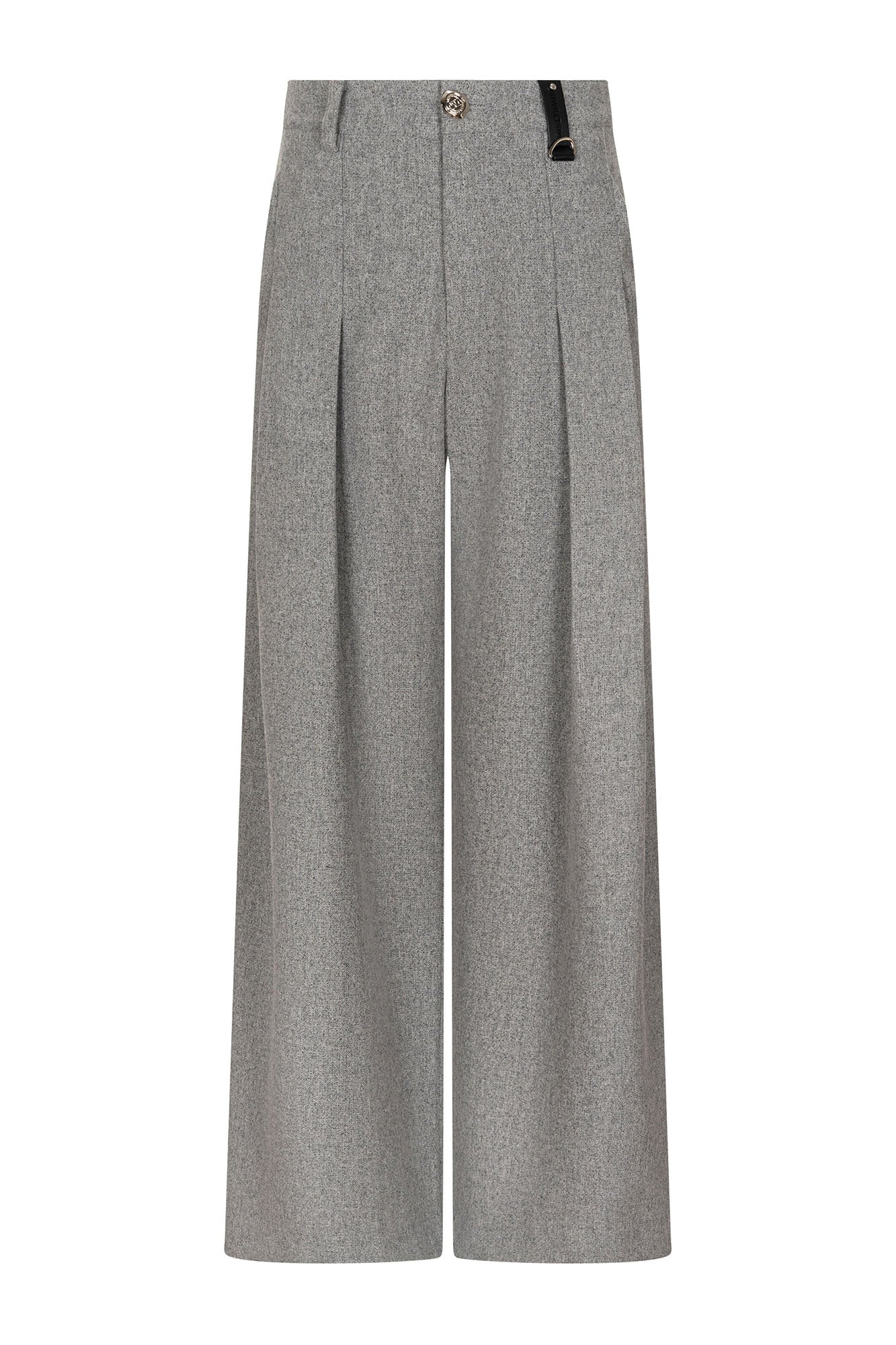 TIWILLTANG Classic Pleats Wool-Blend Wide-Leg Pants