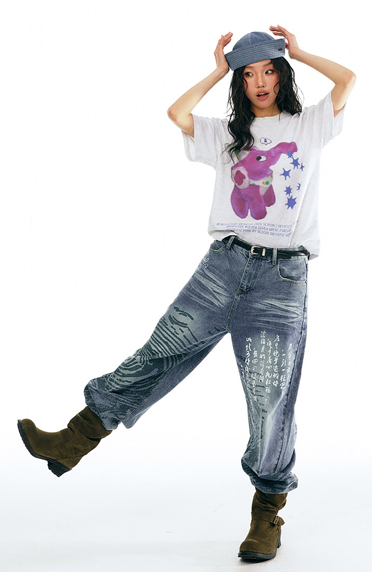 1997 POSTOFFICE Poetry Graphic Straight-Leg Jeans, premium urban and streetwear designers apparel on PROJECTISR.com, 1997 POSTOFFICE