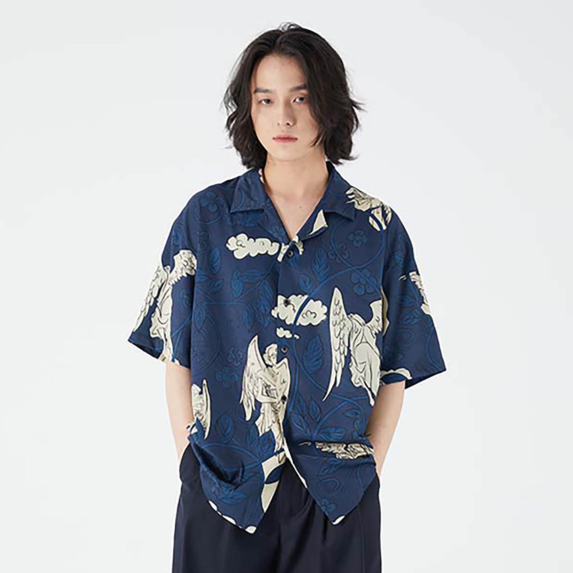 EPIC POETRY Renaissance Angel Cuban Half Shirt, premium urban and streetwear designers apparel on PROJECTISR.com, EPIC POETRY