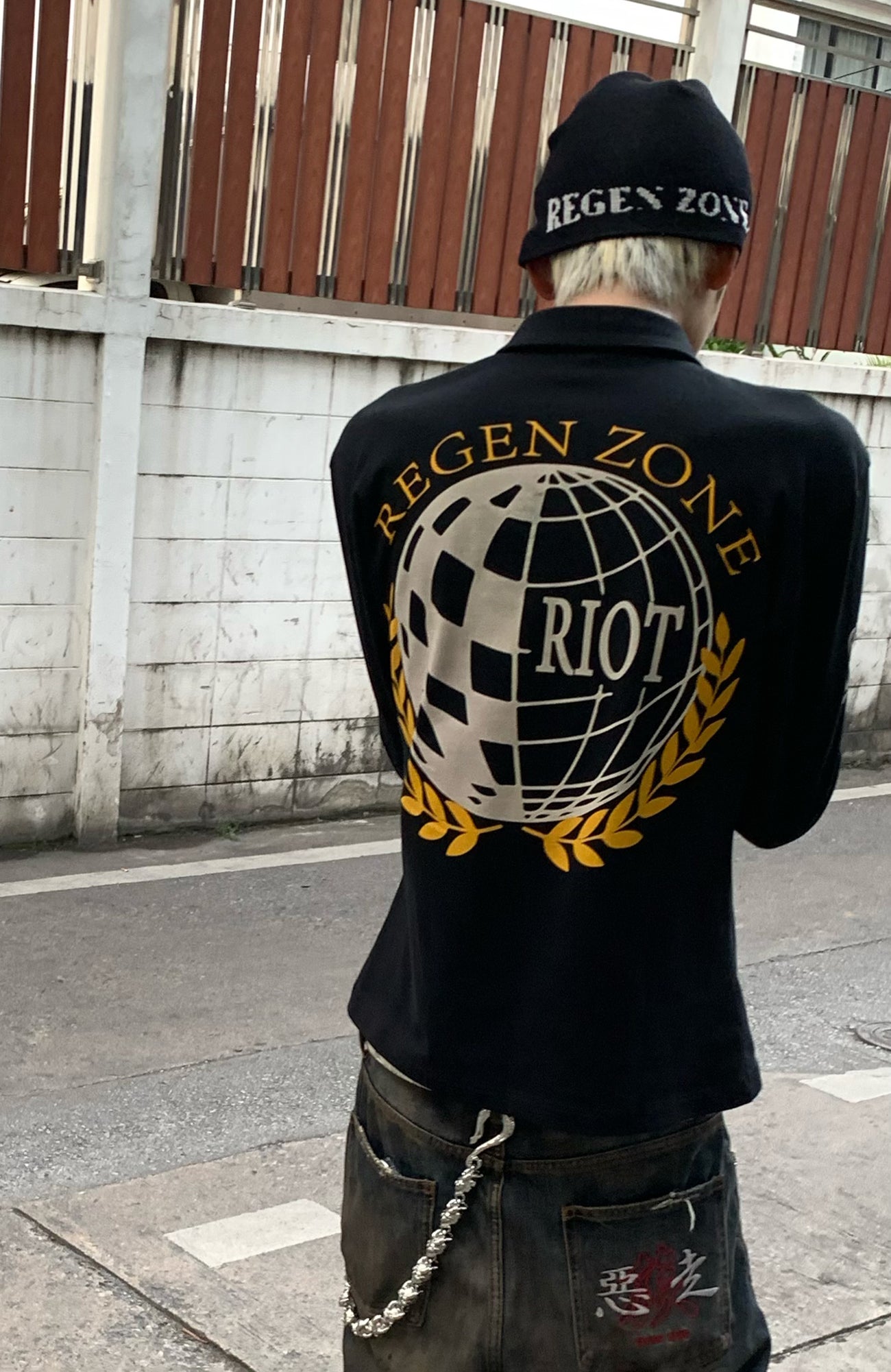REGEN ZONE Retro Embroidered Fitted Polo