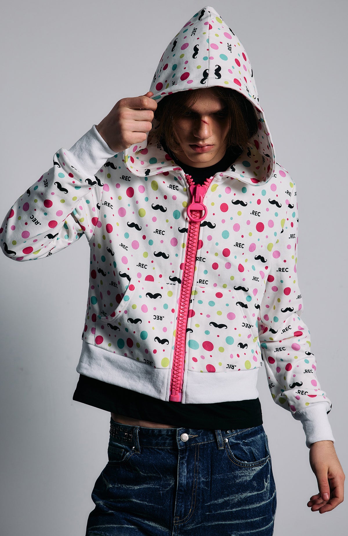PAIKI Full-Print Zip-Up Hoodie