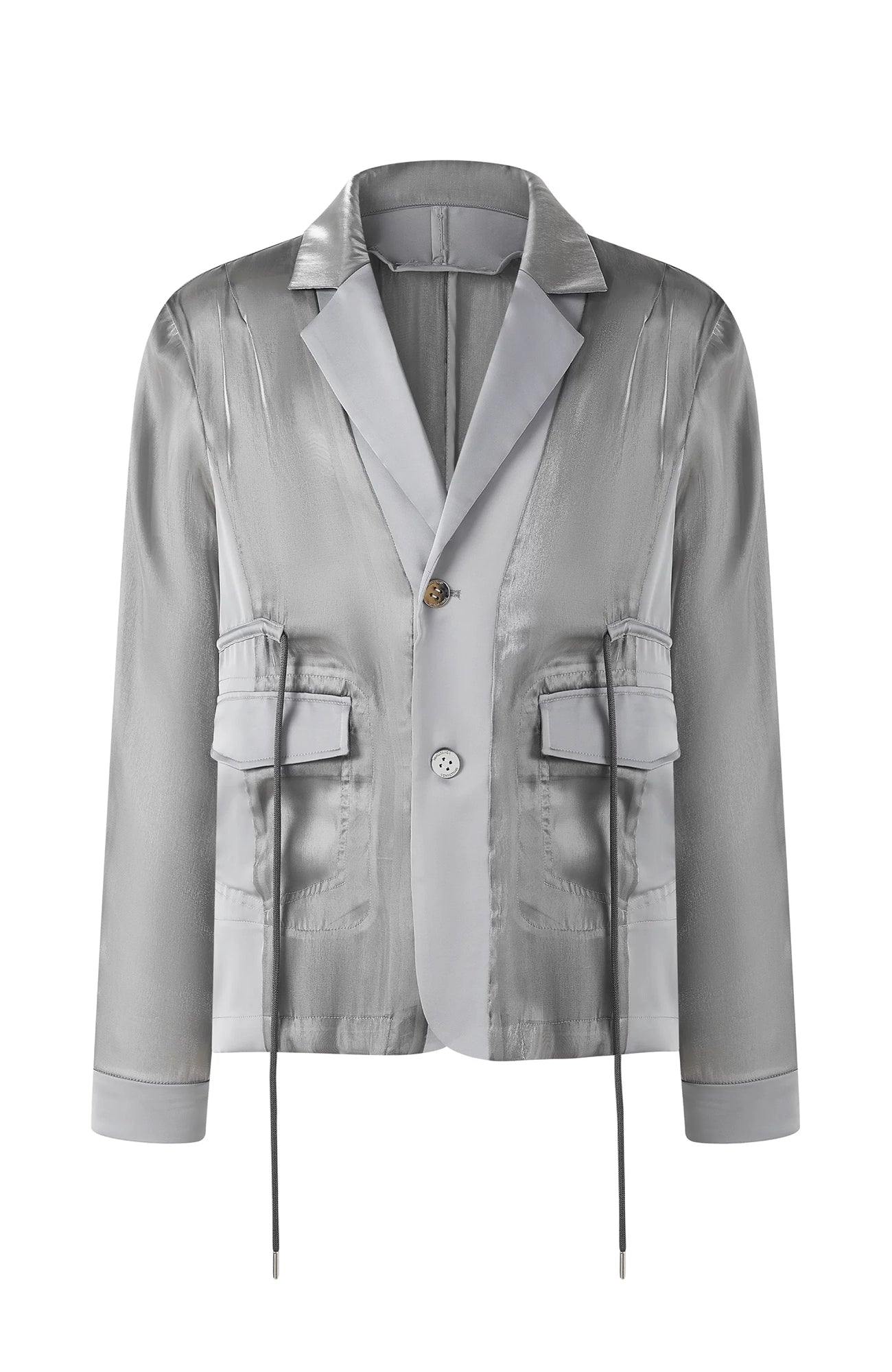 TIWILLTANG Drawstring Lustrous Paneled Blazer