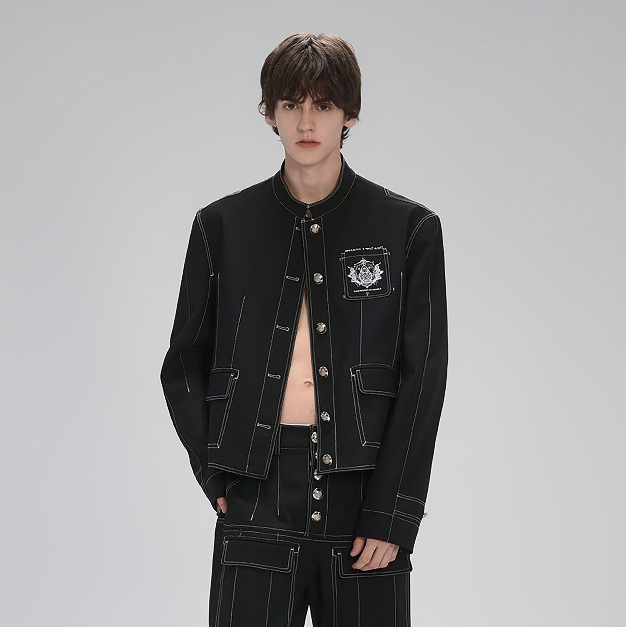 TIWILLTANG Stitched Badge-Embroidered Jacket