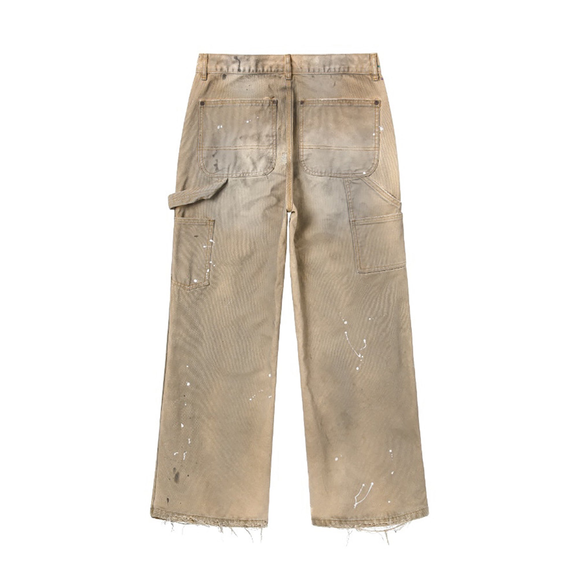 REGEN ZONE Dirty-Washed Cross Graphic Distressed Jeans